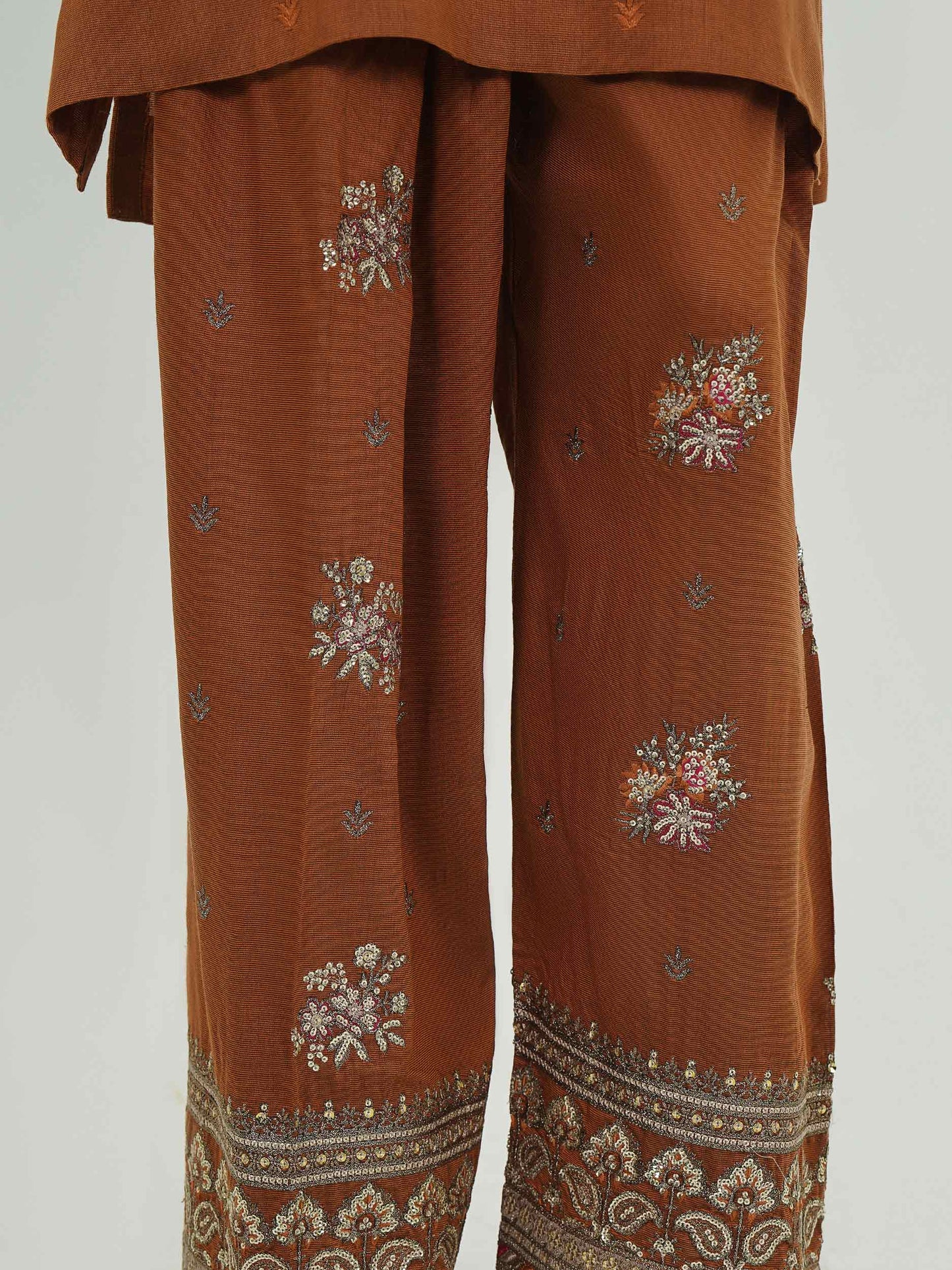 3 Piece Cotton Net Suit- Embroidered (Pret)