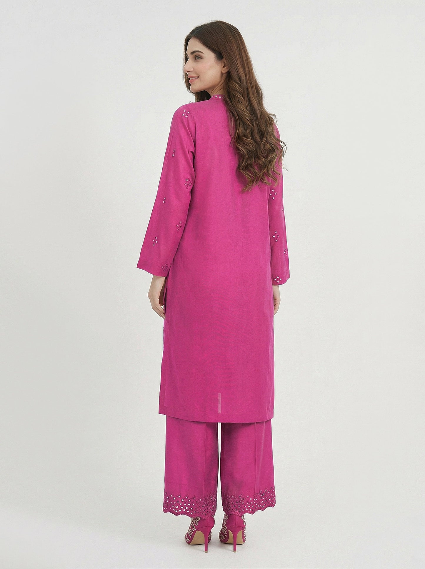 3 Piece Raw Silk Suit- Embroidered (Pret)