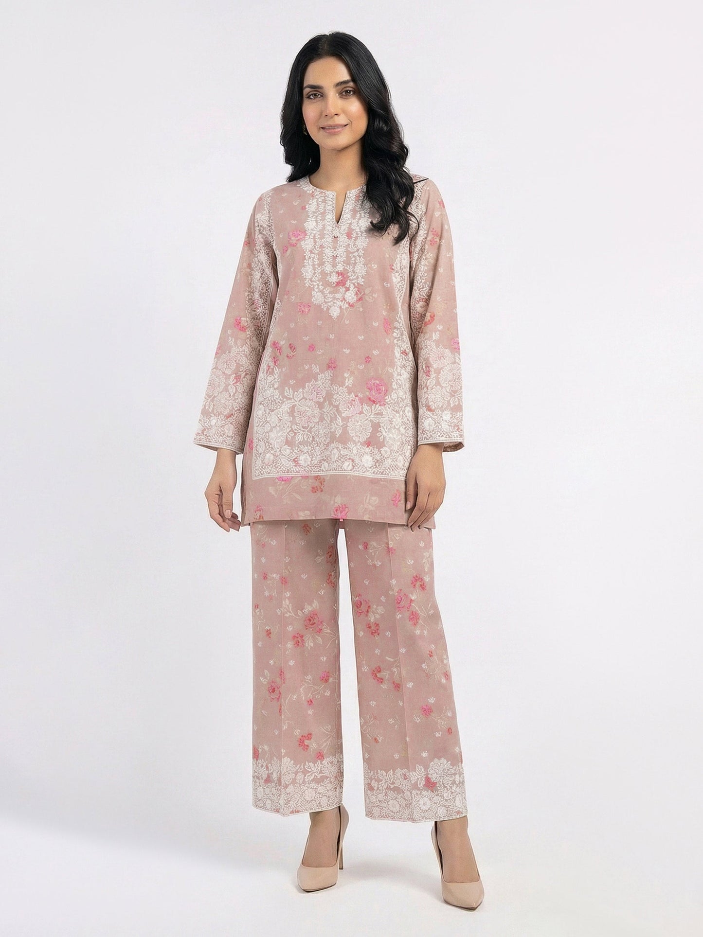 Cambric Co-ord set- Embroidered