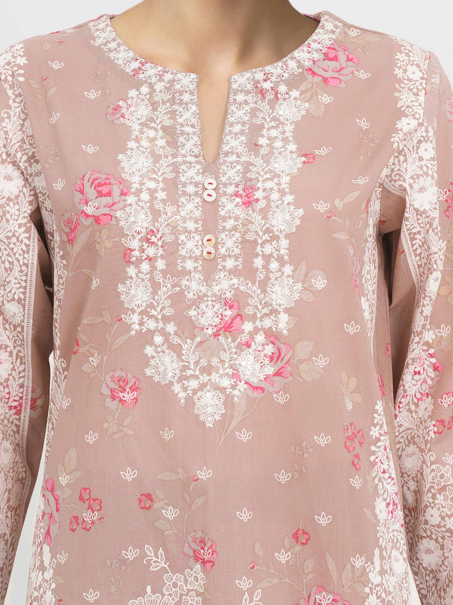 Cambric Co-ord set- Embroidered