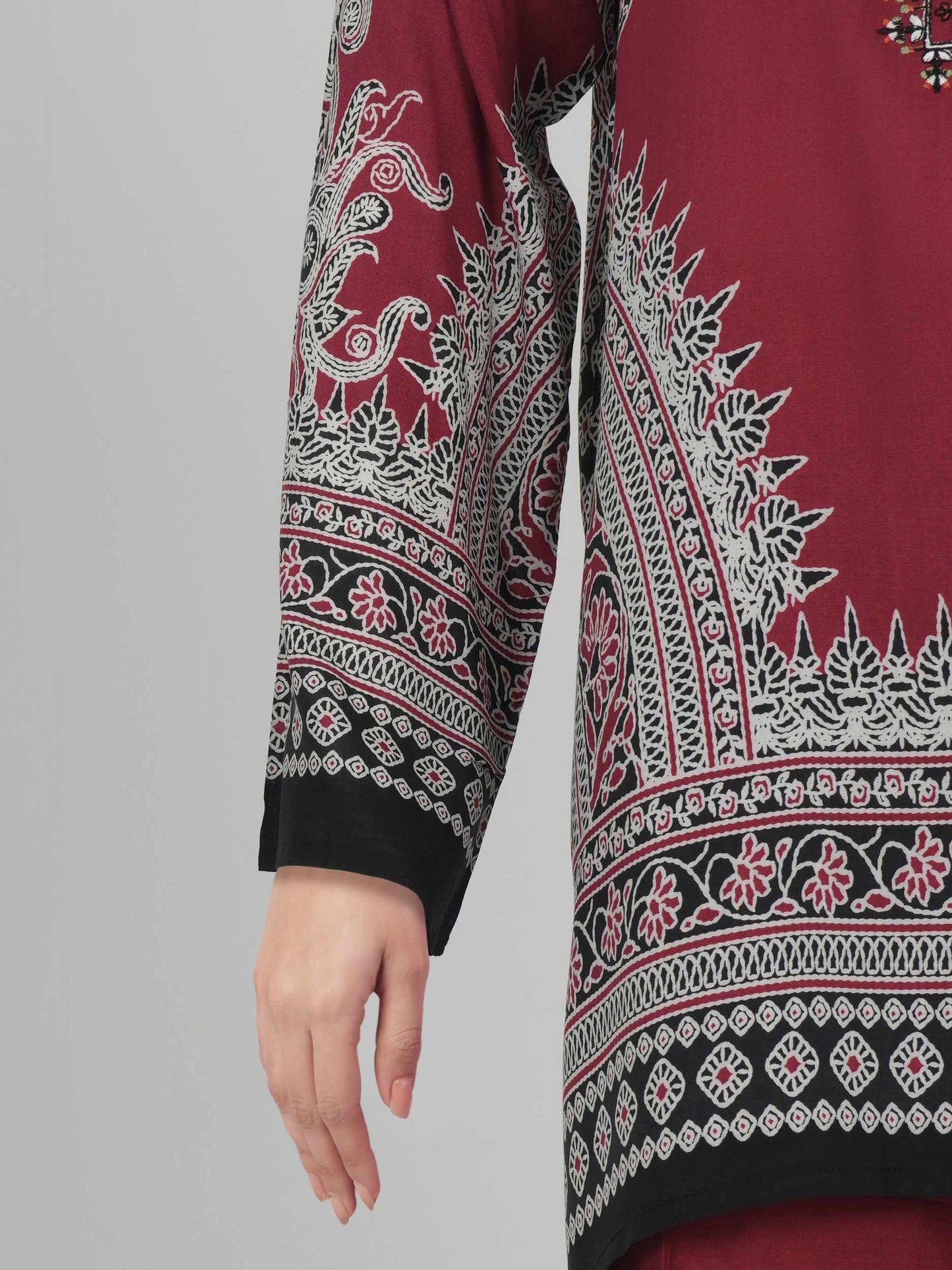 Viscose Lawn Co-ord Set- Embroidered