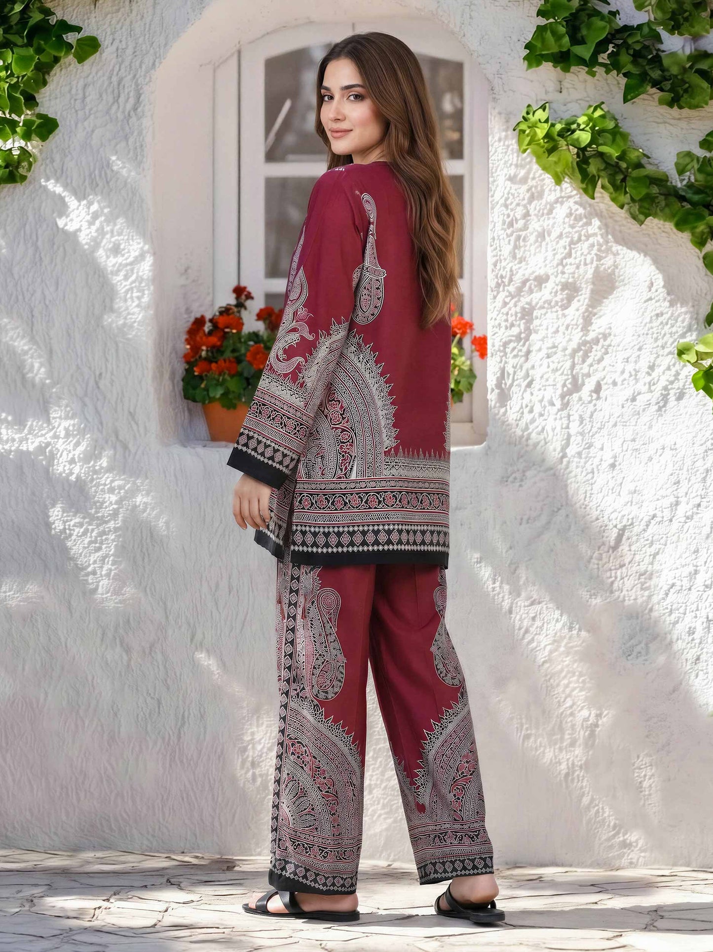 Viscose Lawn Co-ord Set- Embroidered