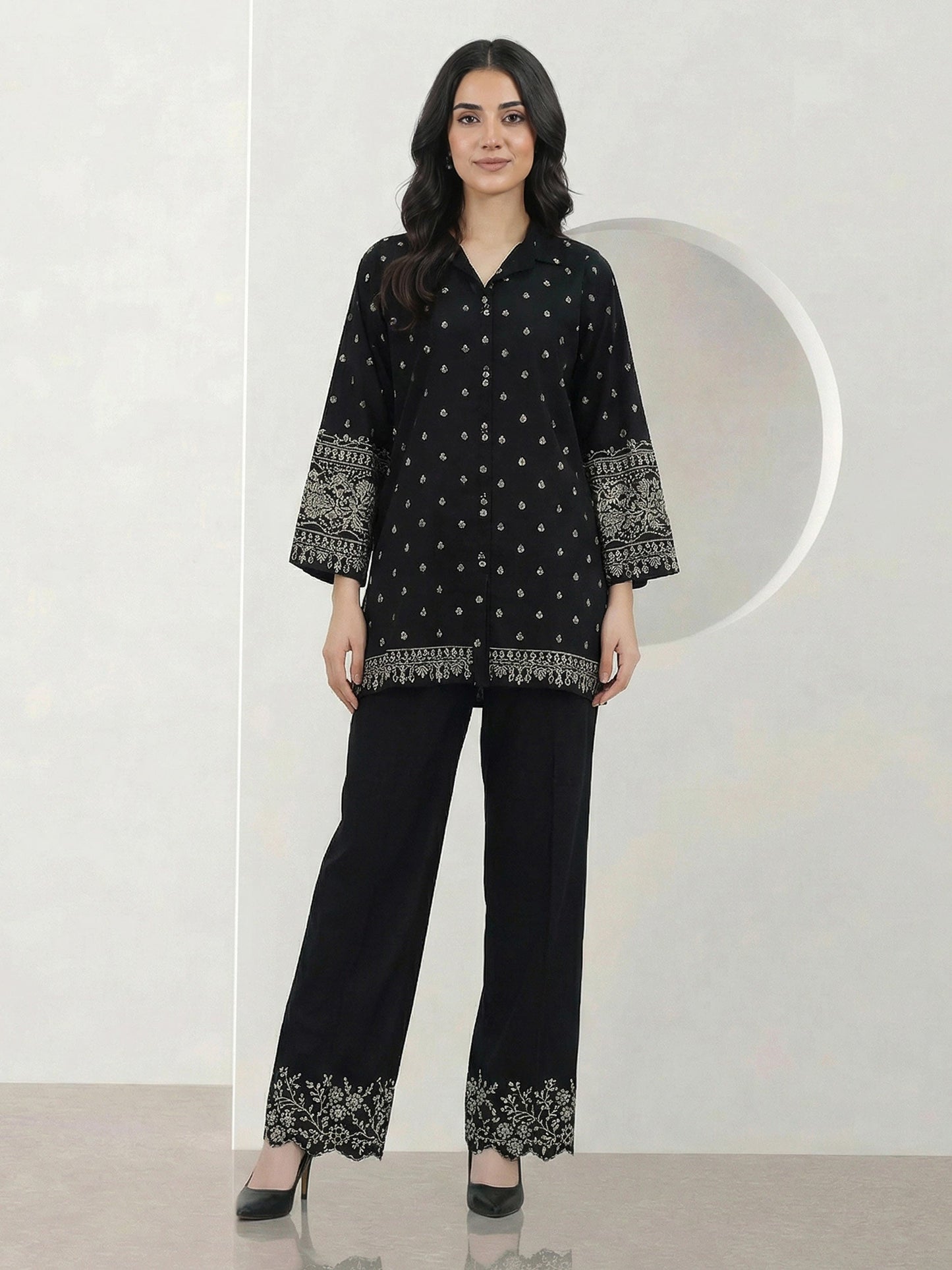 Cambric Co-ord Set- Embroidered