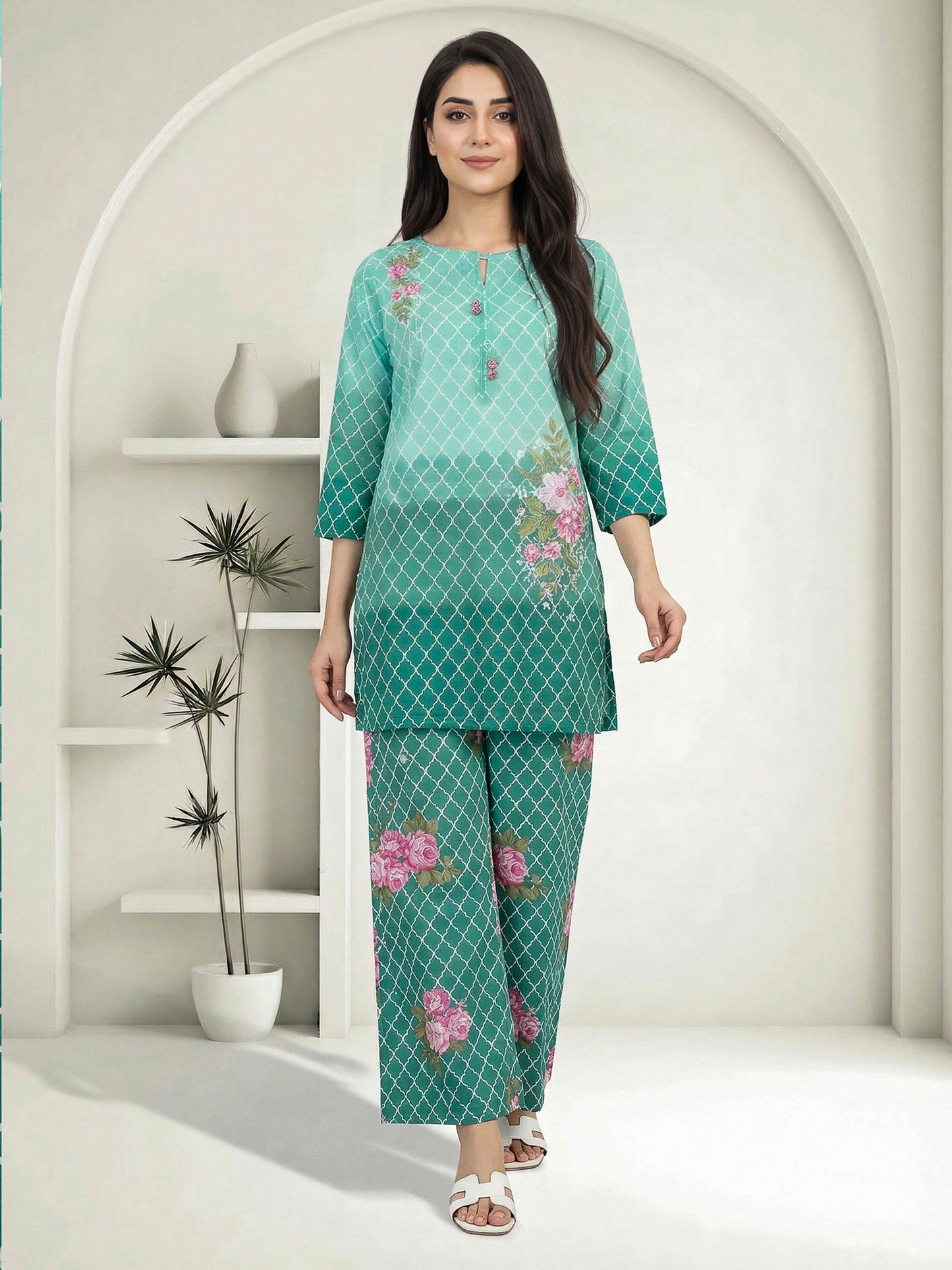 2 Piece Lawn Suit- Embroidered (Pret)