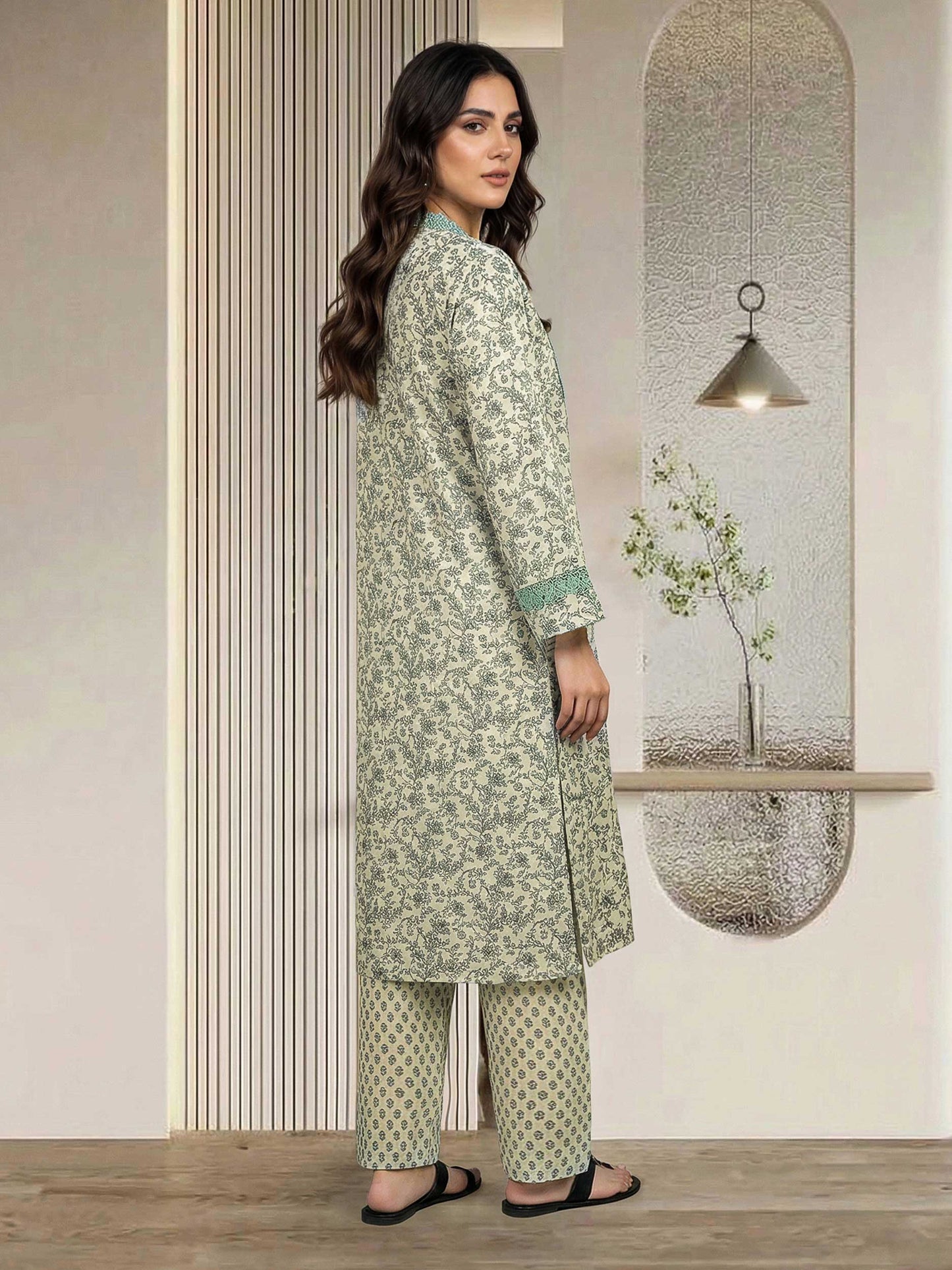 2 Piece Silk Suit- Embroidered (Pret)