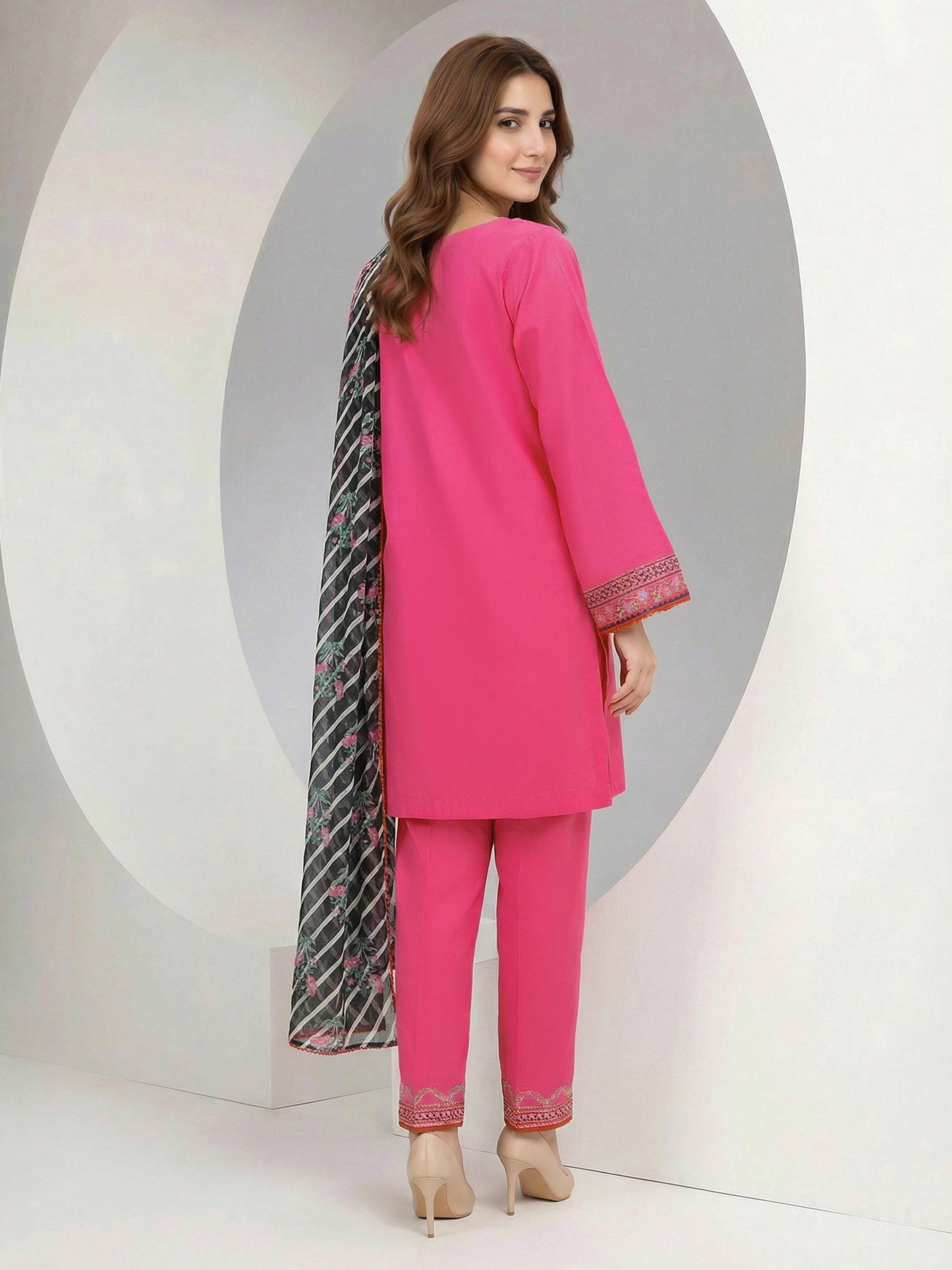 3 Piece Lawn Suit- Embroidered (Pret)