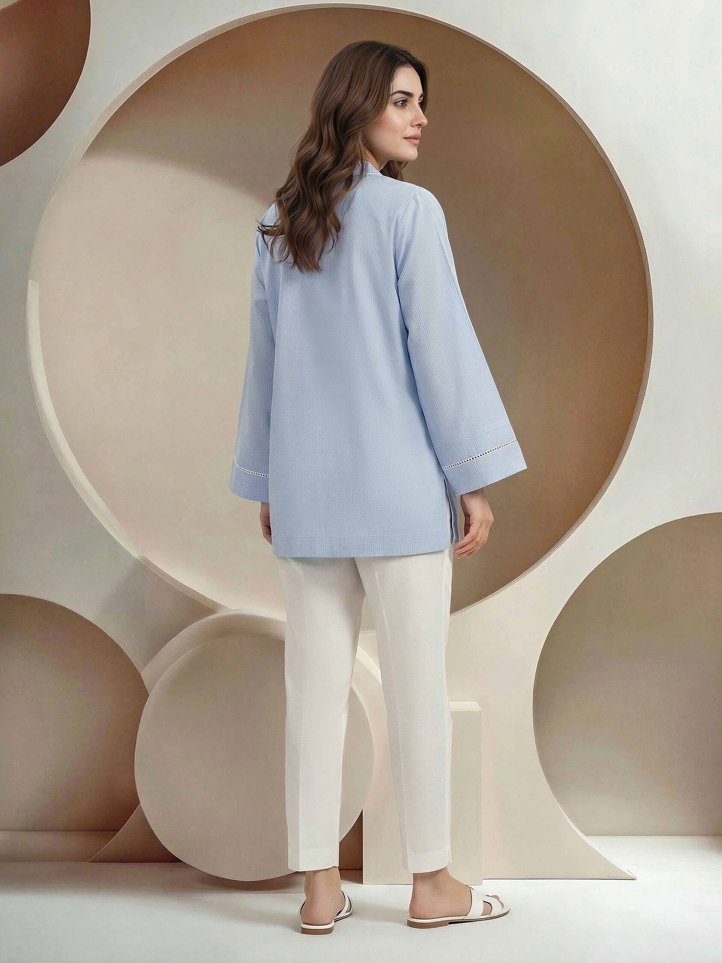 Yarn Dyed Kurti- Embroidered