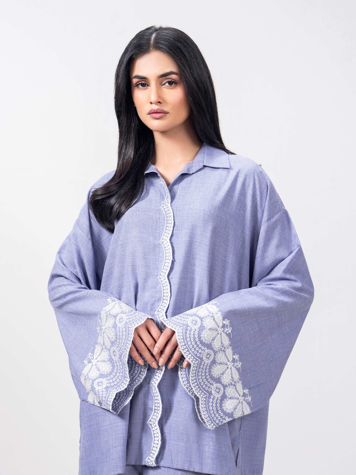 Yarn Dyed Co-ord Set- Embroidered