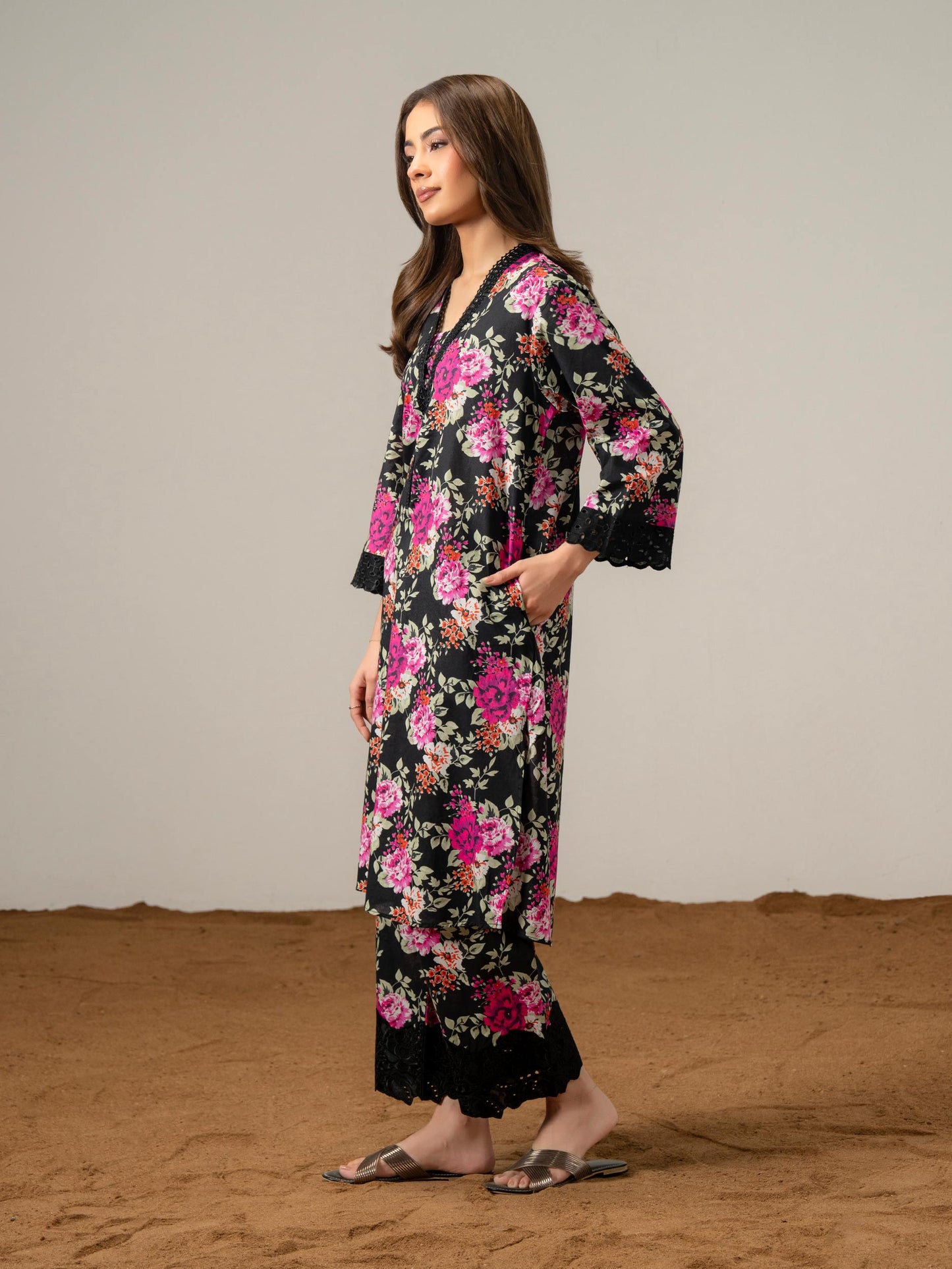 2 Piece Cambric Suit-Printed (Pret)