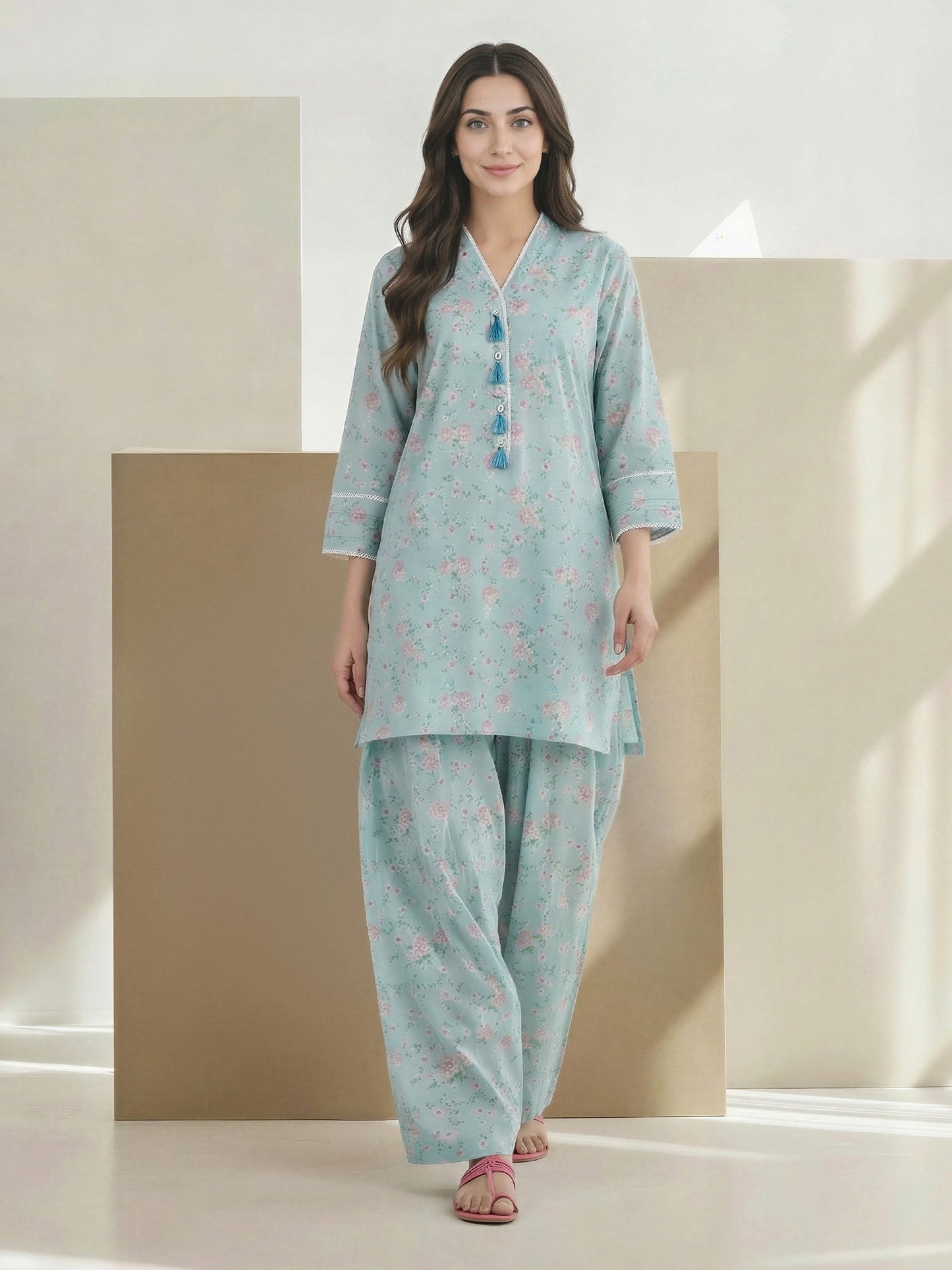 2 Piece Cambric Suit (Pret)