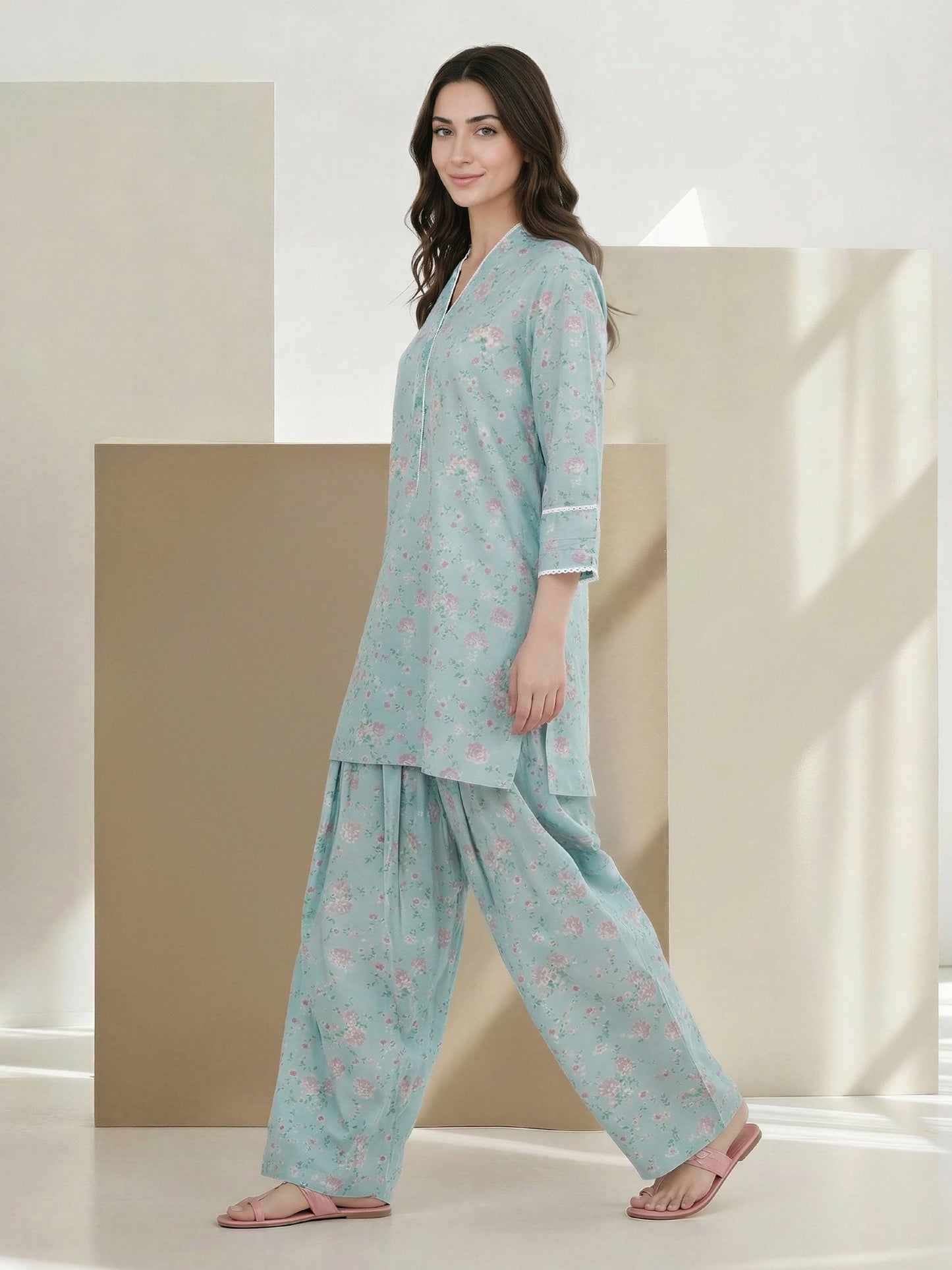 2 Piece Cambric Suit (Pret)