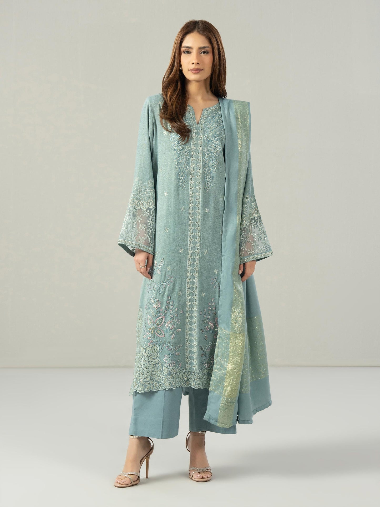 3 Piece Missouri Karandi Suit-Embroidered (Pret)