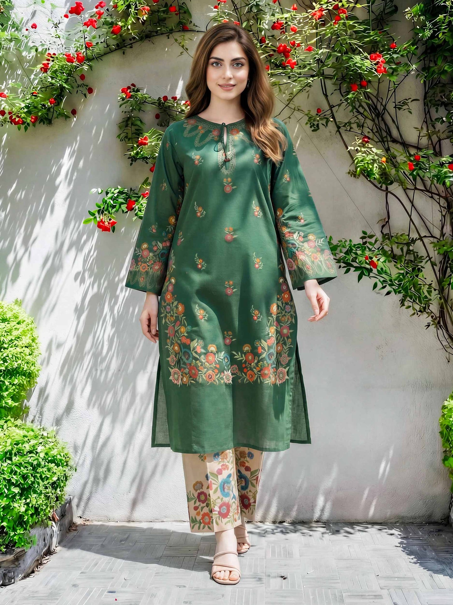 2 Piece Lawn Slub Suit (Pret)