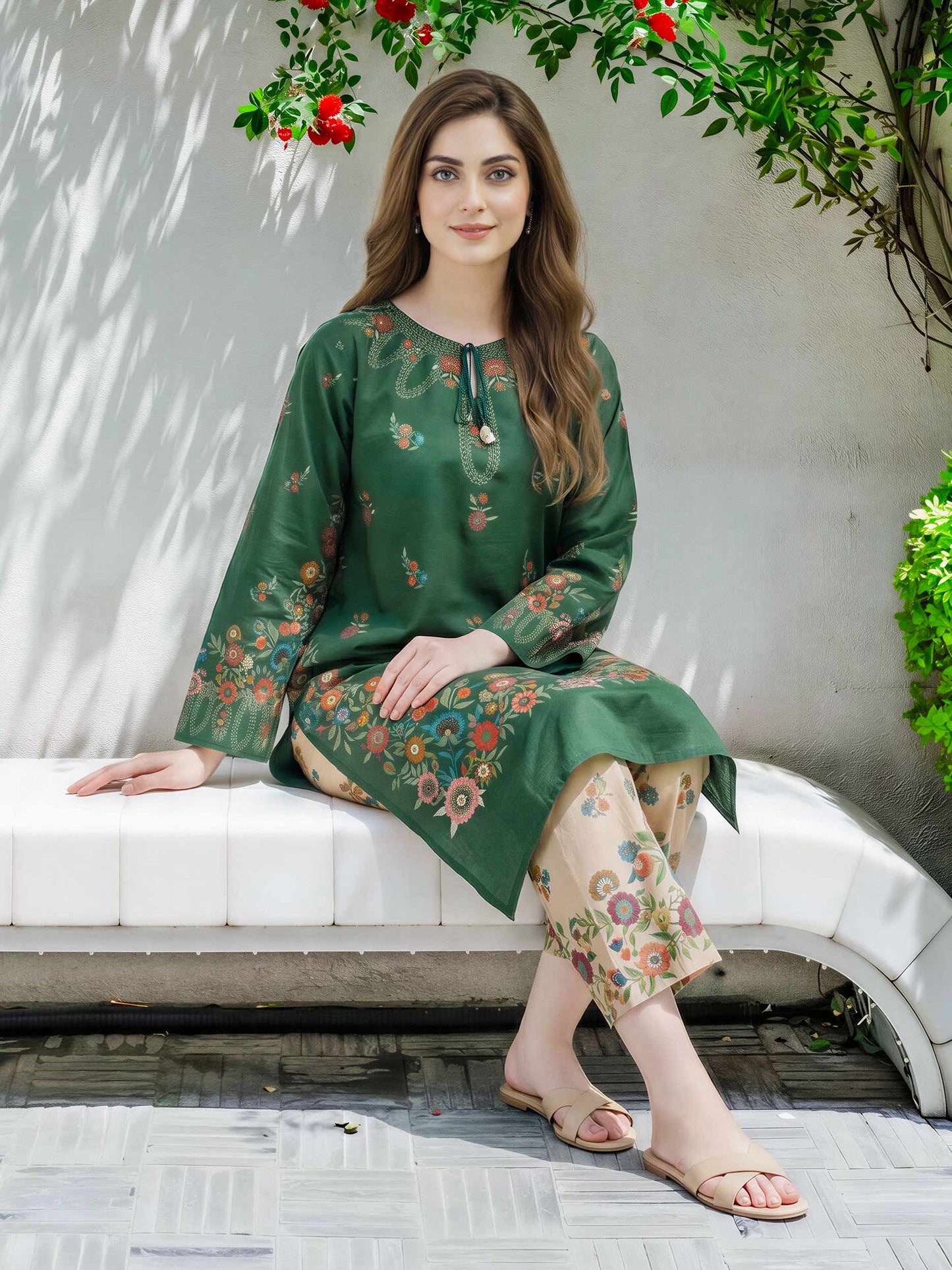 2 Piece Lawn Slub Suit (Pret)