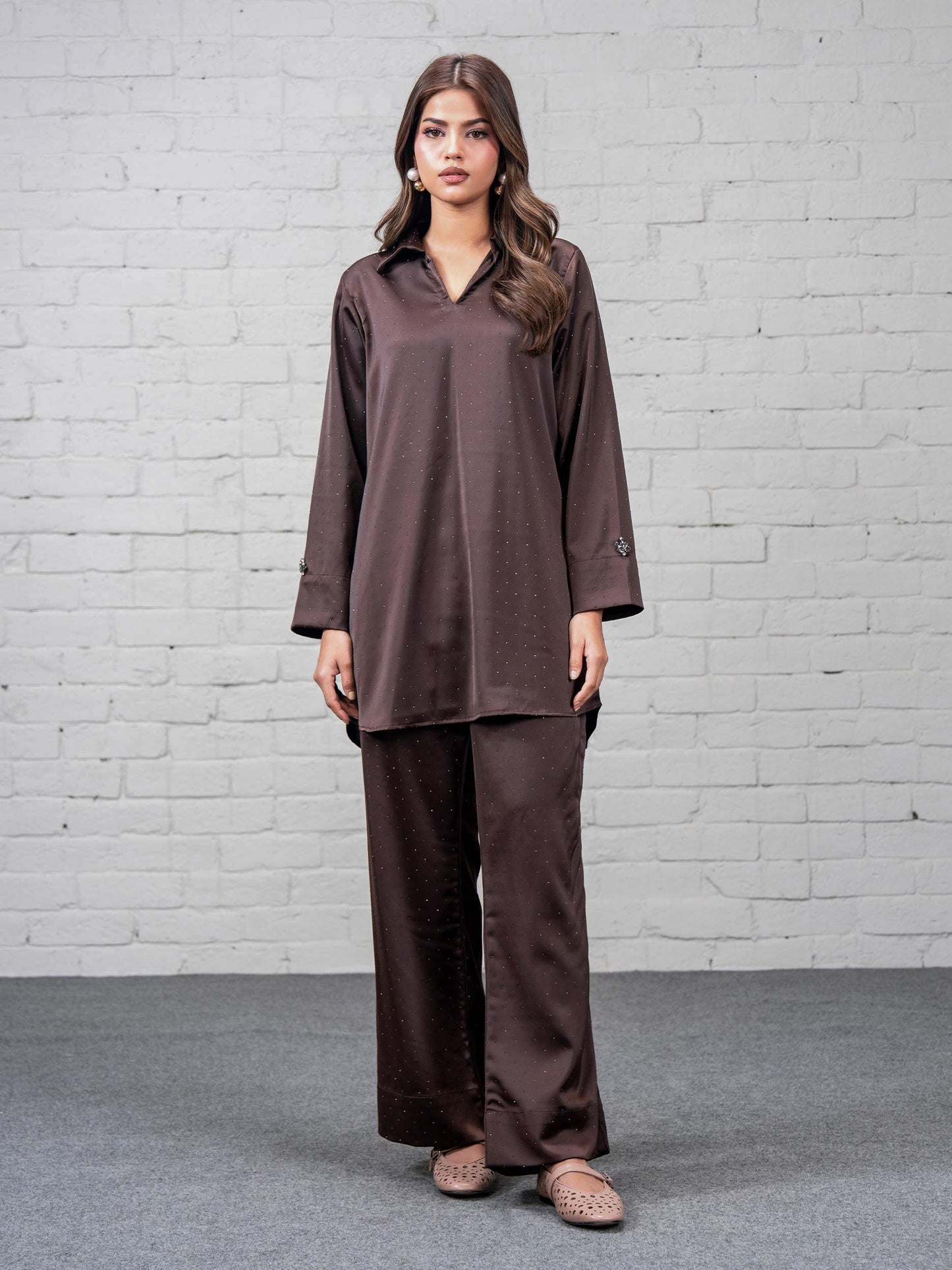 Silk Co-ord Set- Embellished