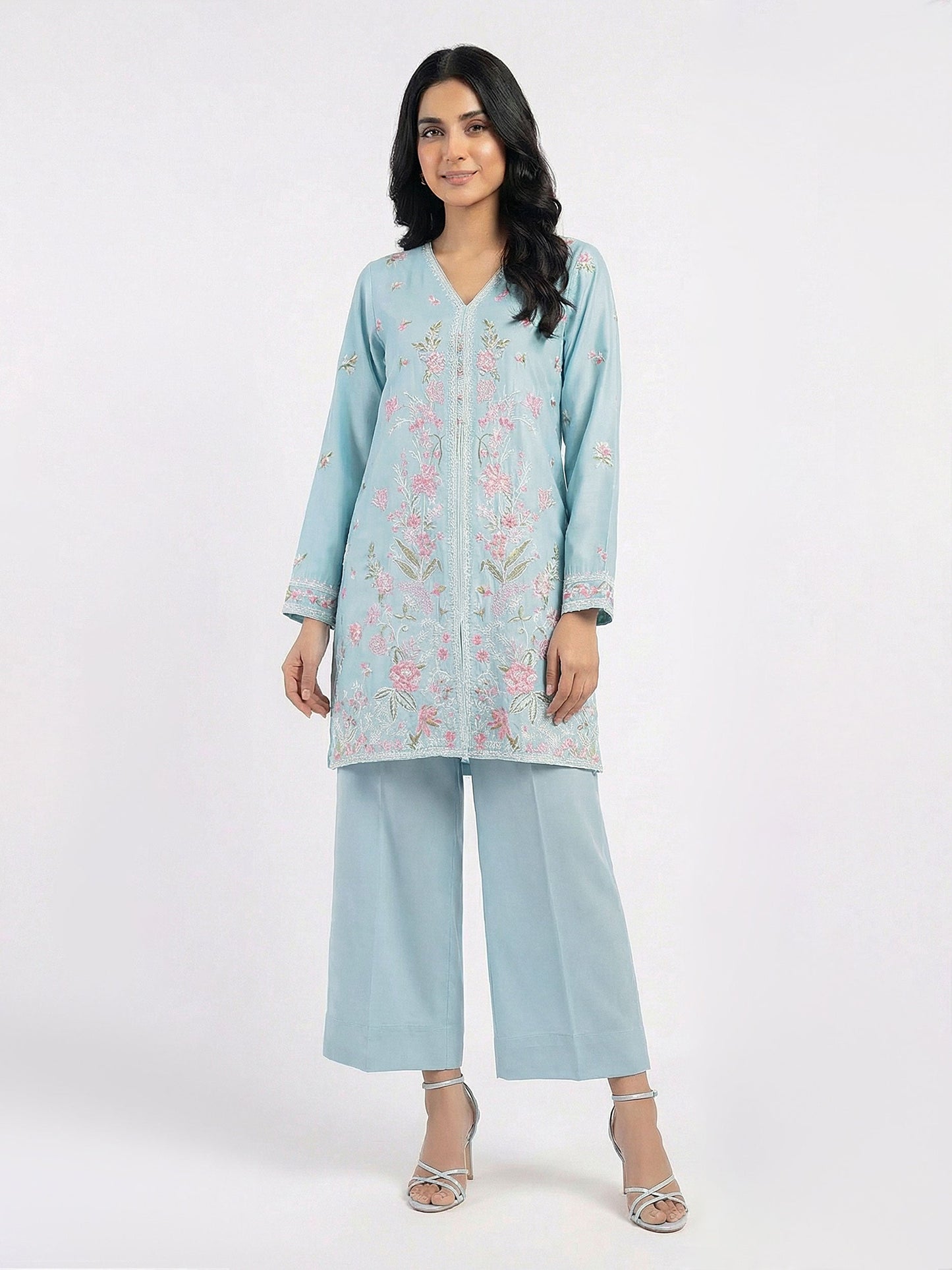 2 Piece Silk Suit- Embroidered (Pret)