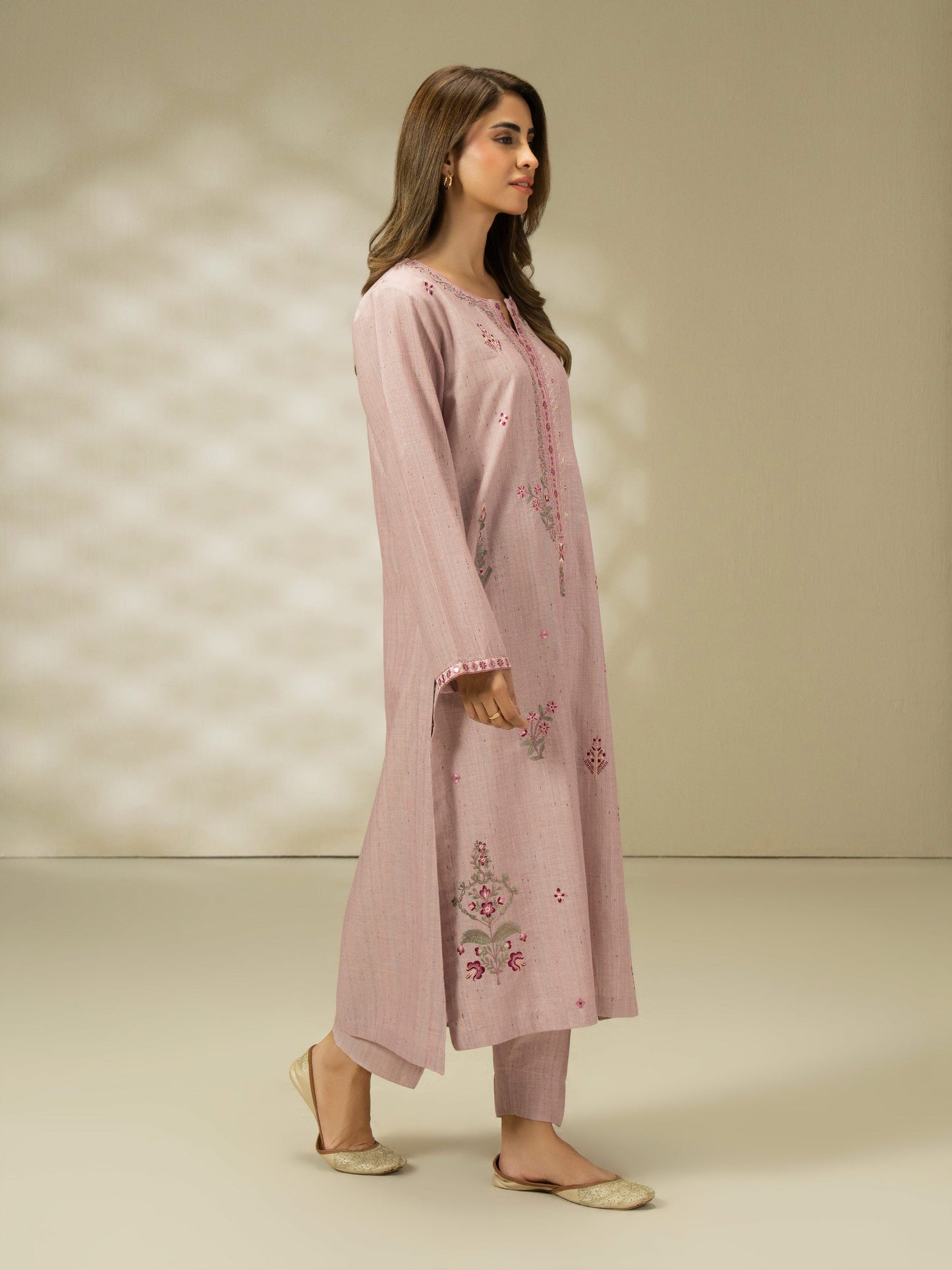 2 Piece  Yarn Dyed Suit-Embroidered (Pret)