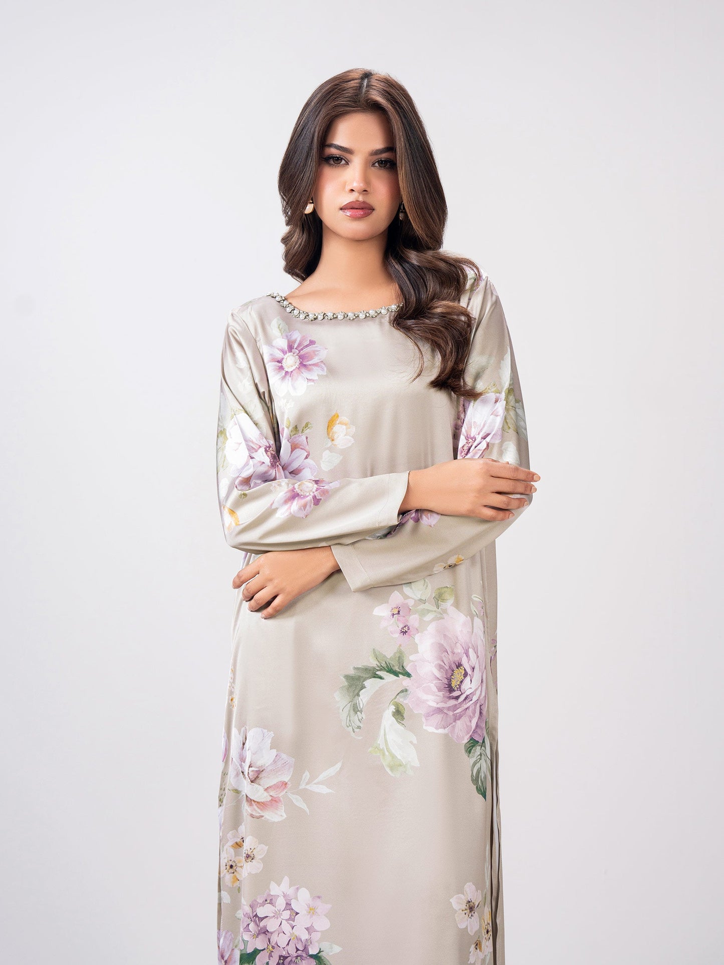 2 Piece Silk Suit- Embellished (Pret)