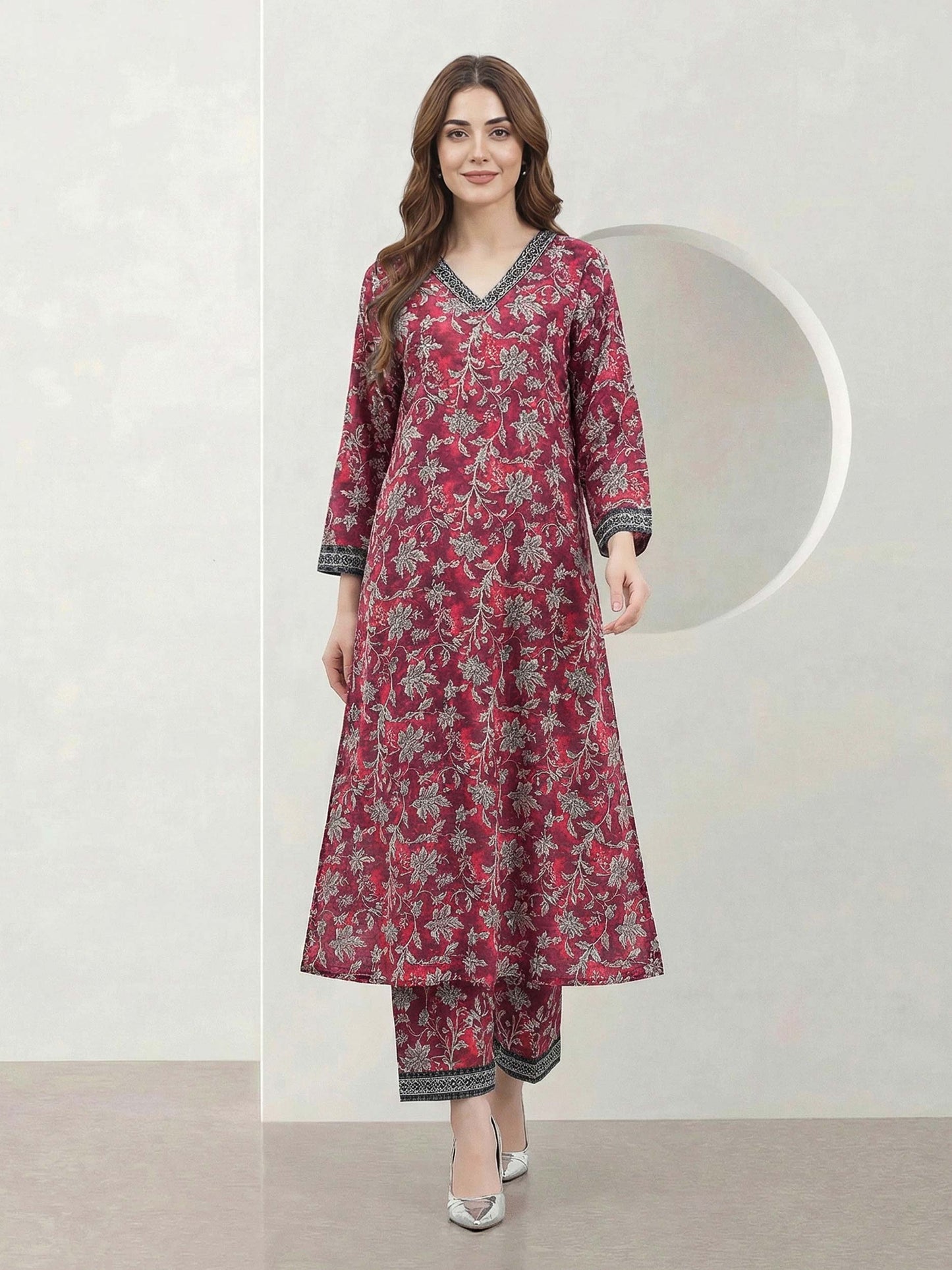 2 Piece Viscose Slub Suit (Pret)