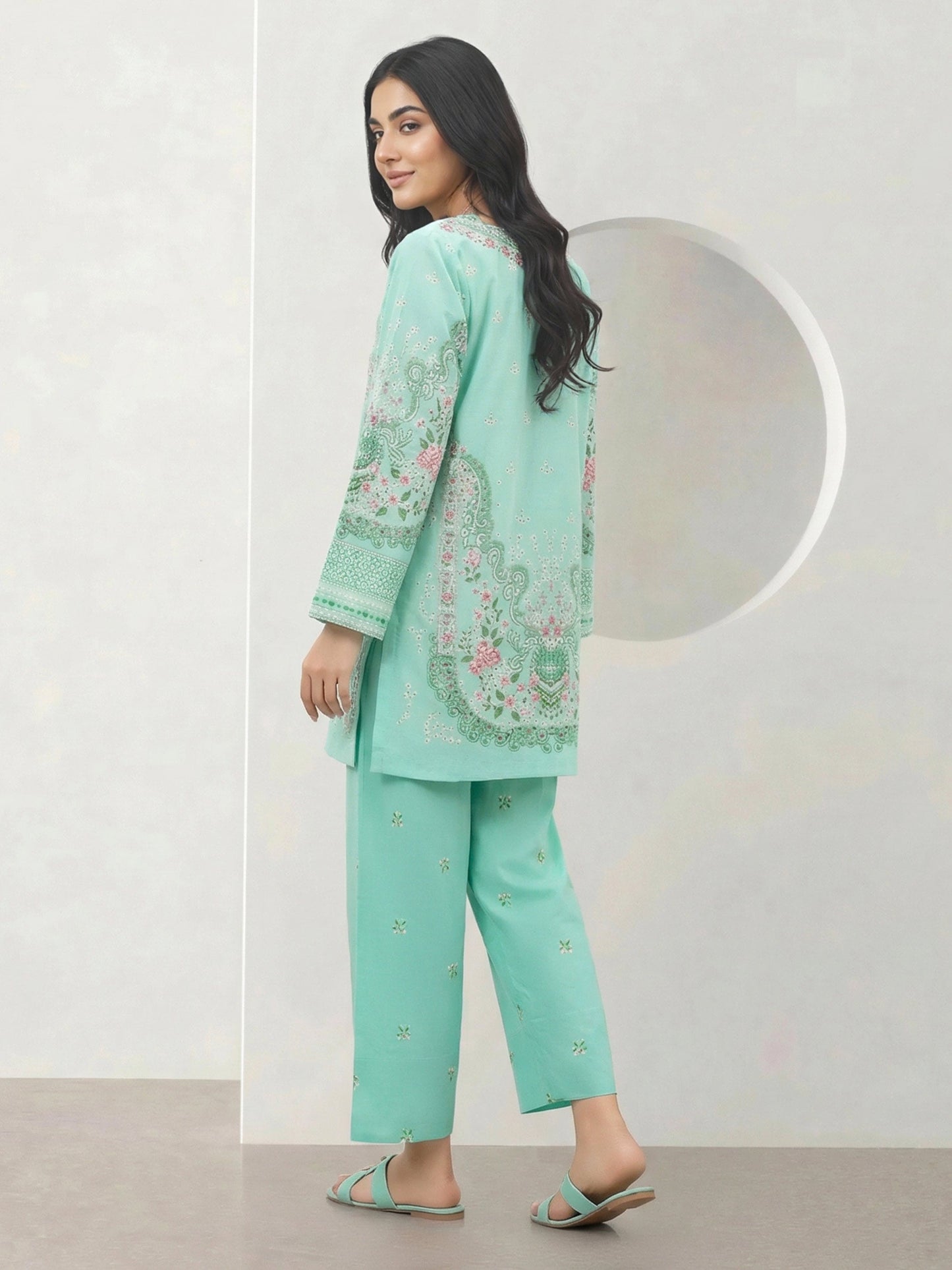 2 Piece Lawn Slub Suit (Pret)