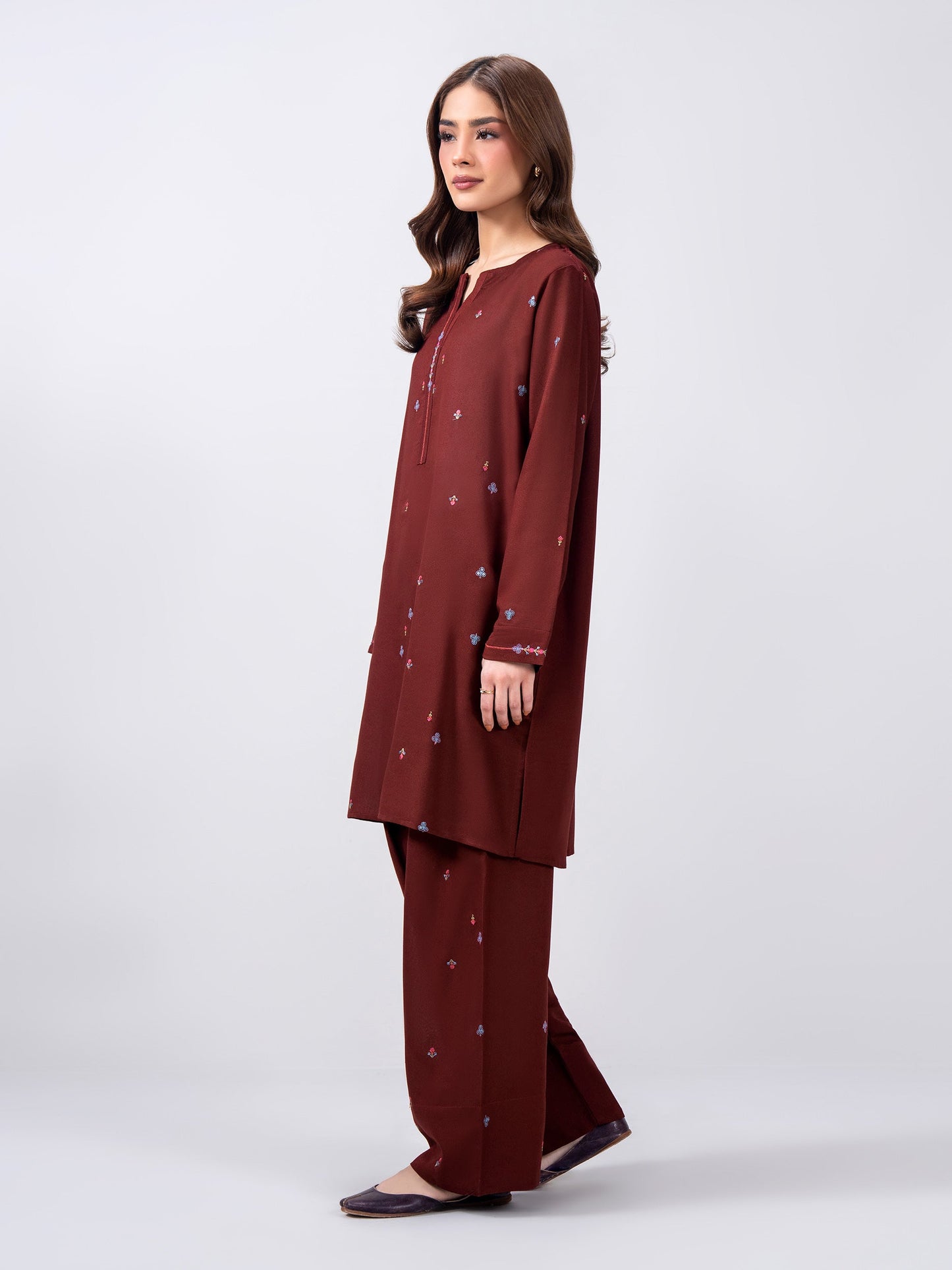 2 Piece Karandi Suit- Embroidered (Pret)