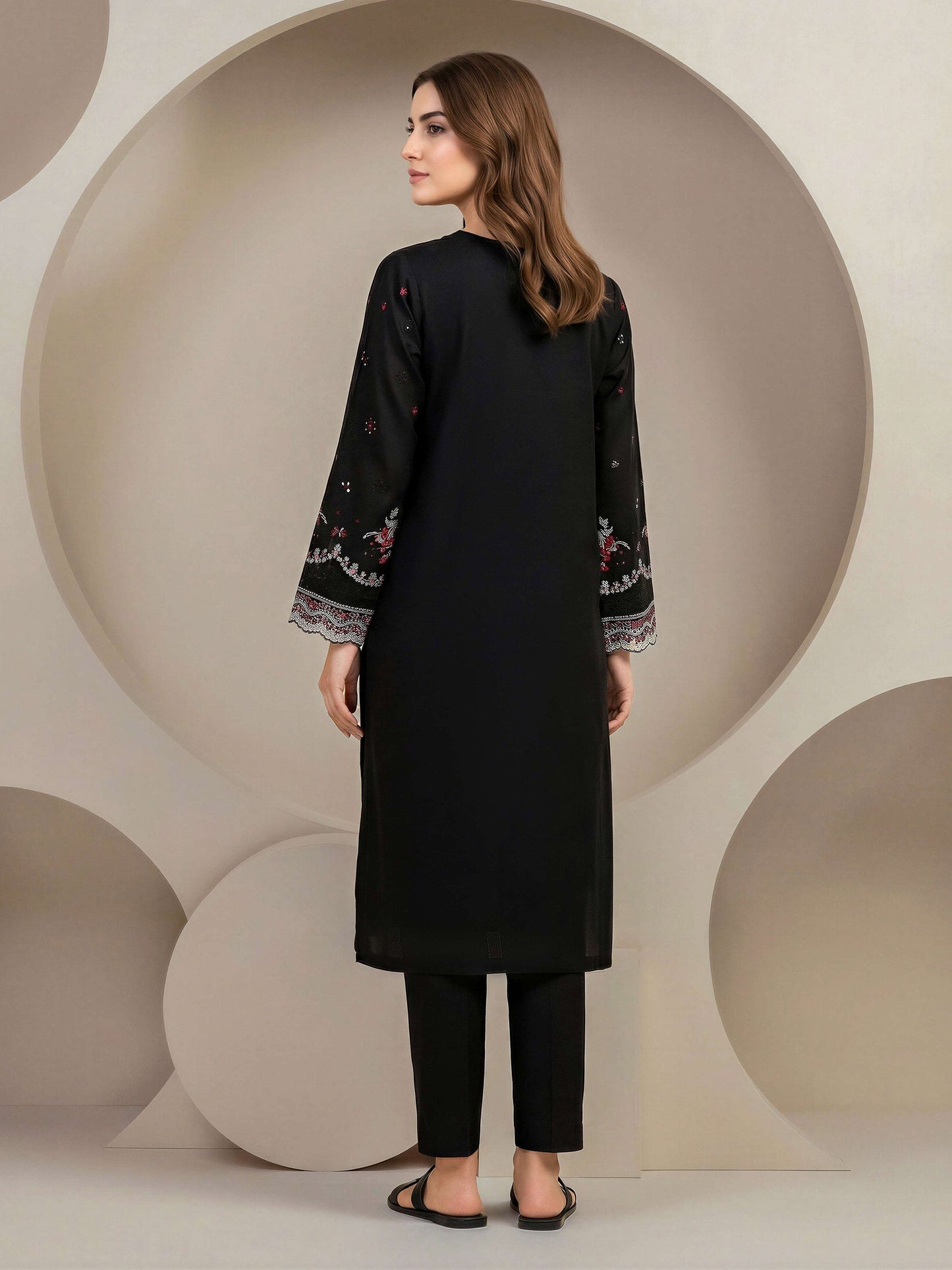 2 Piece Crepe Suit- Embroidered (Pret)