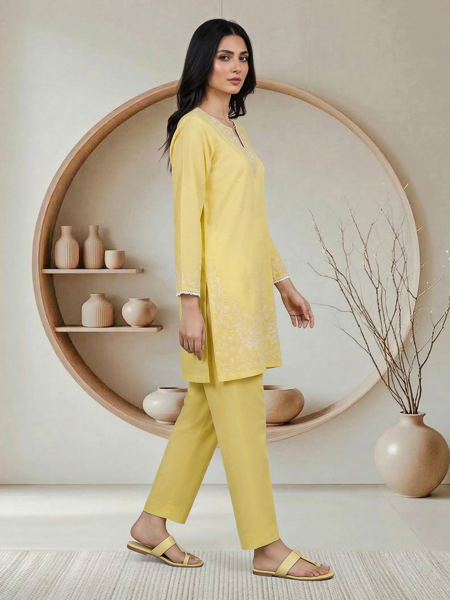 2 Piece Lawn Slub- Embroidered (Pret)