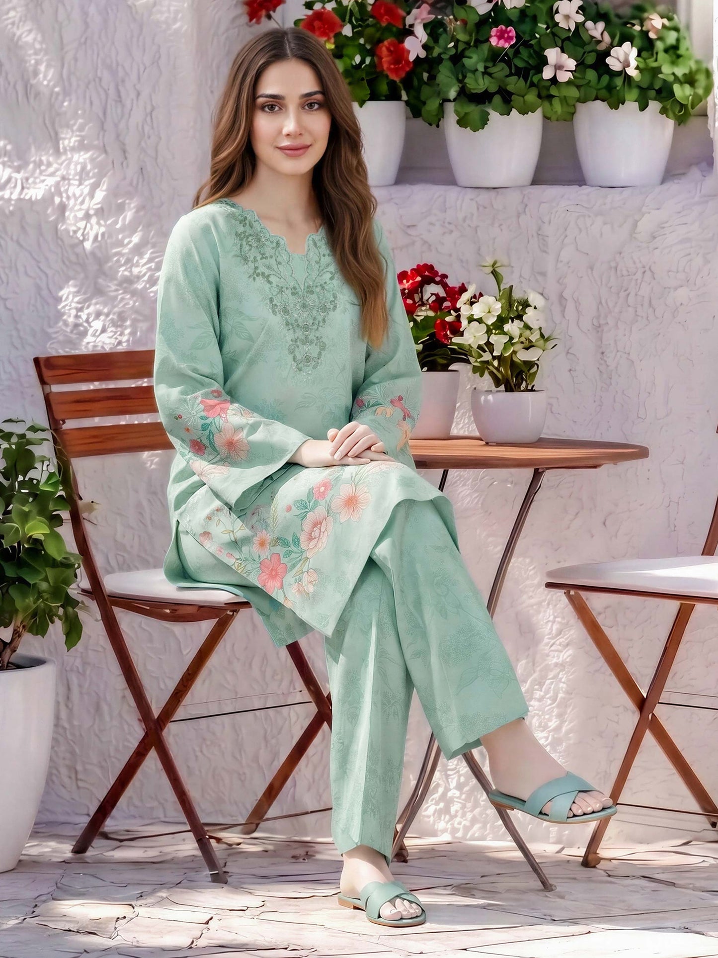 2 Piece Lawn Suit- Embroidered (Pret)