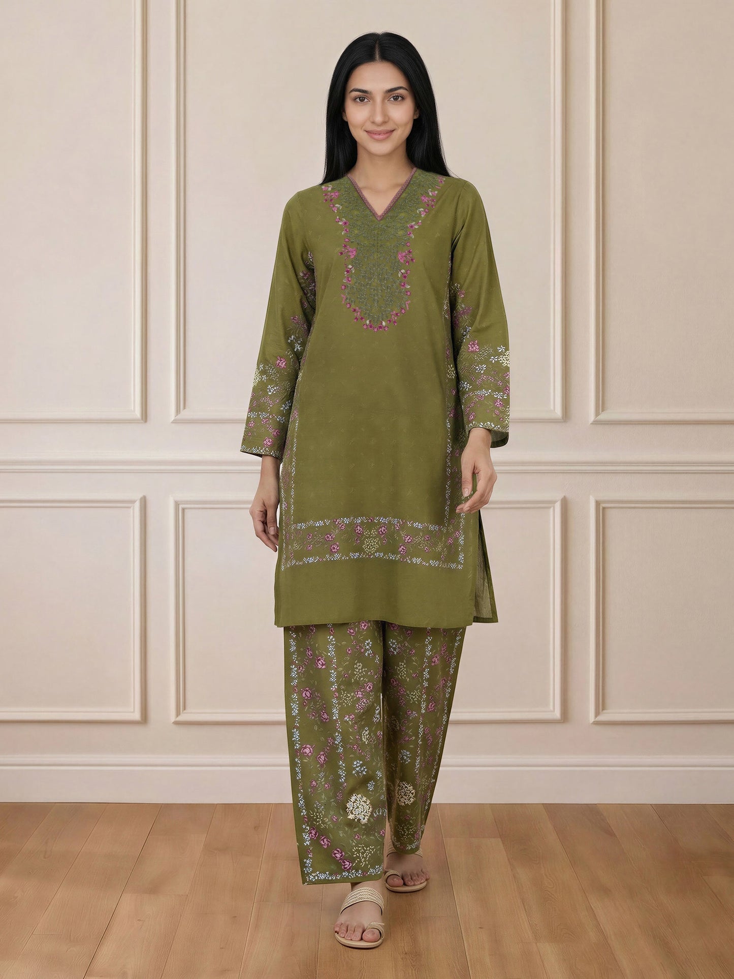 2 Piece Lawn Suit- Embroidered (Pret)