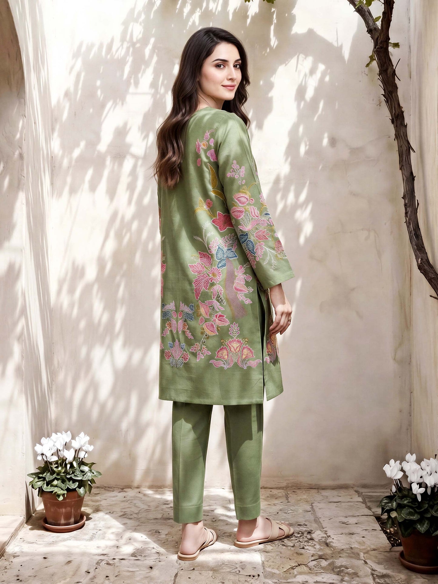 2 Piece Lawn Slub Suit (Pret)