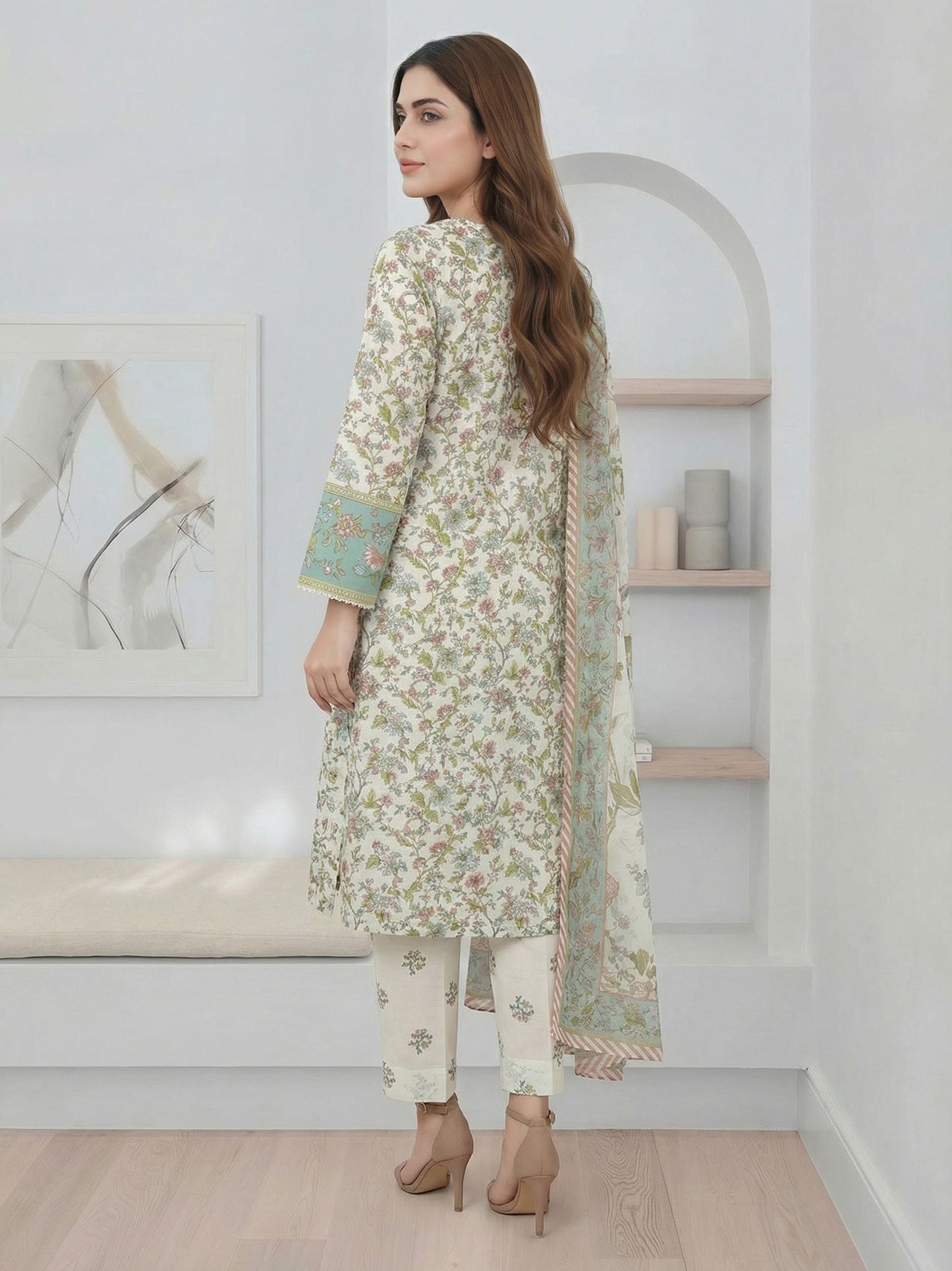 3 Piece Lawn Suit- Embroidered (Pret)
