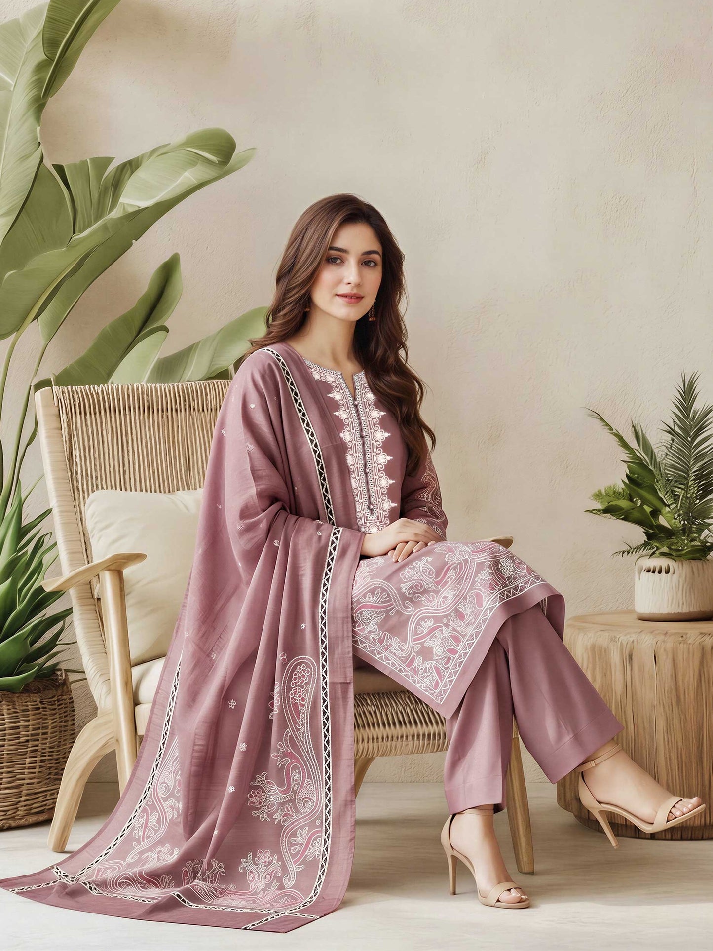 3 Piece Lawn Suit- Embroidered (Pret)