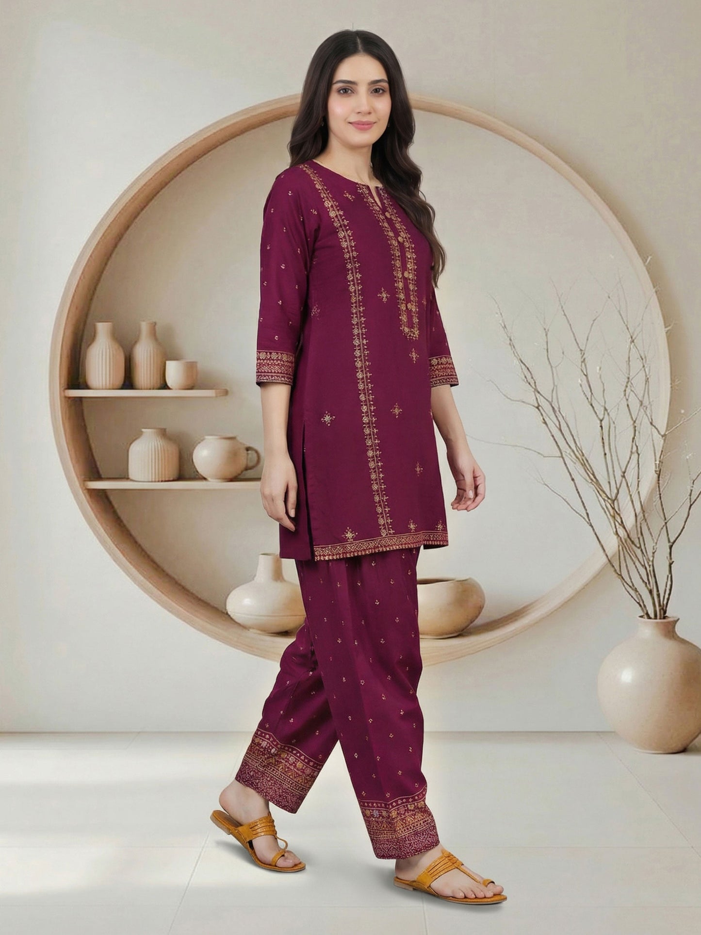 2 Piece Satin Suit (Pret)