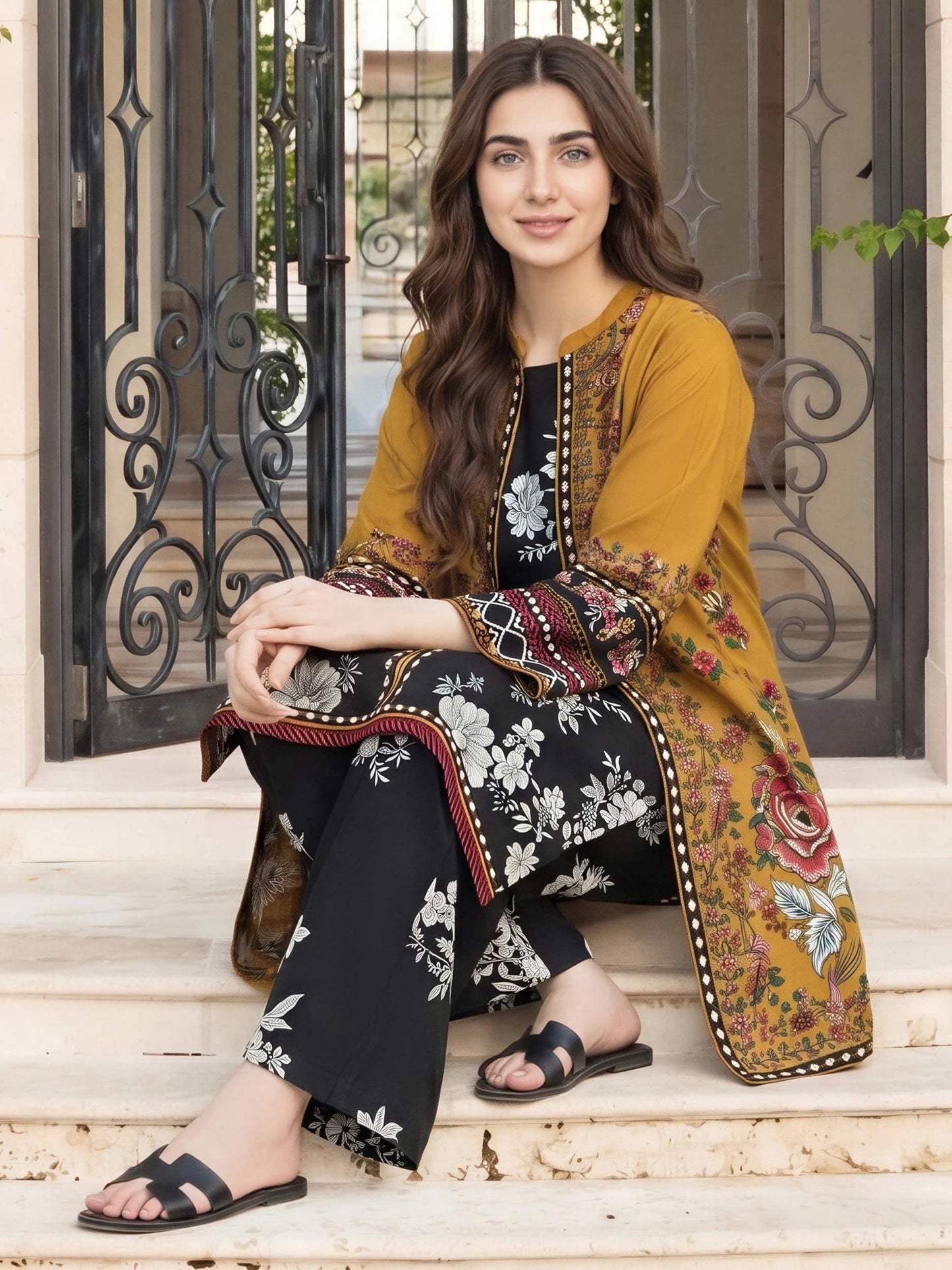 2 Piece Viscose Cotton Suit (Pret)