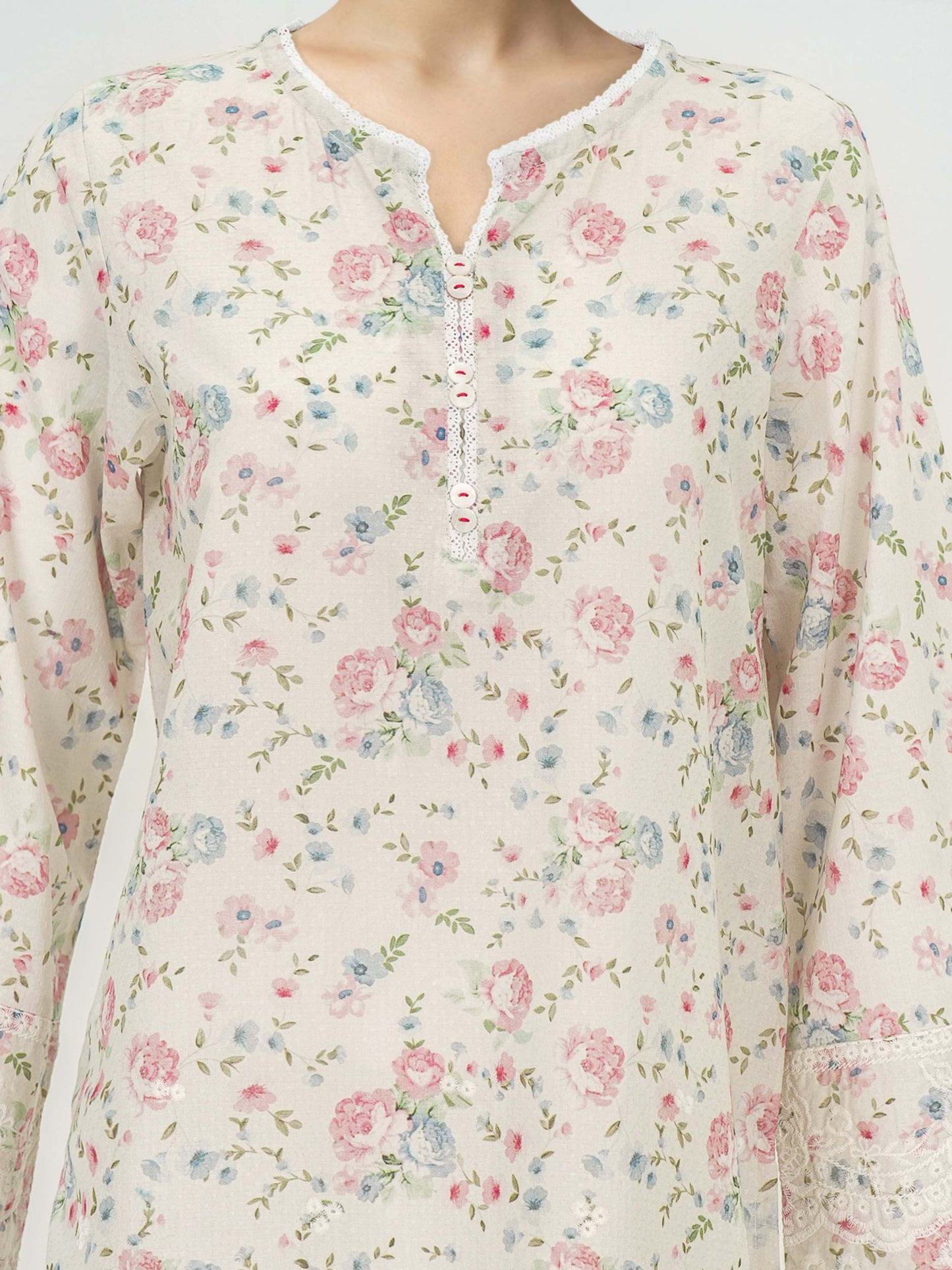 Lawn Texture Kurti- Embroidered (Pret)