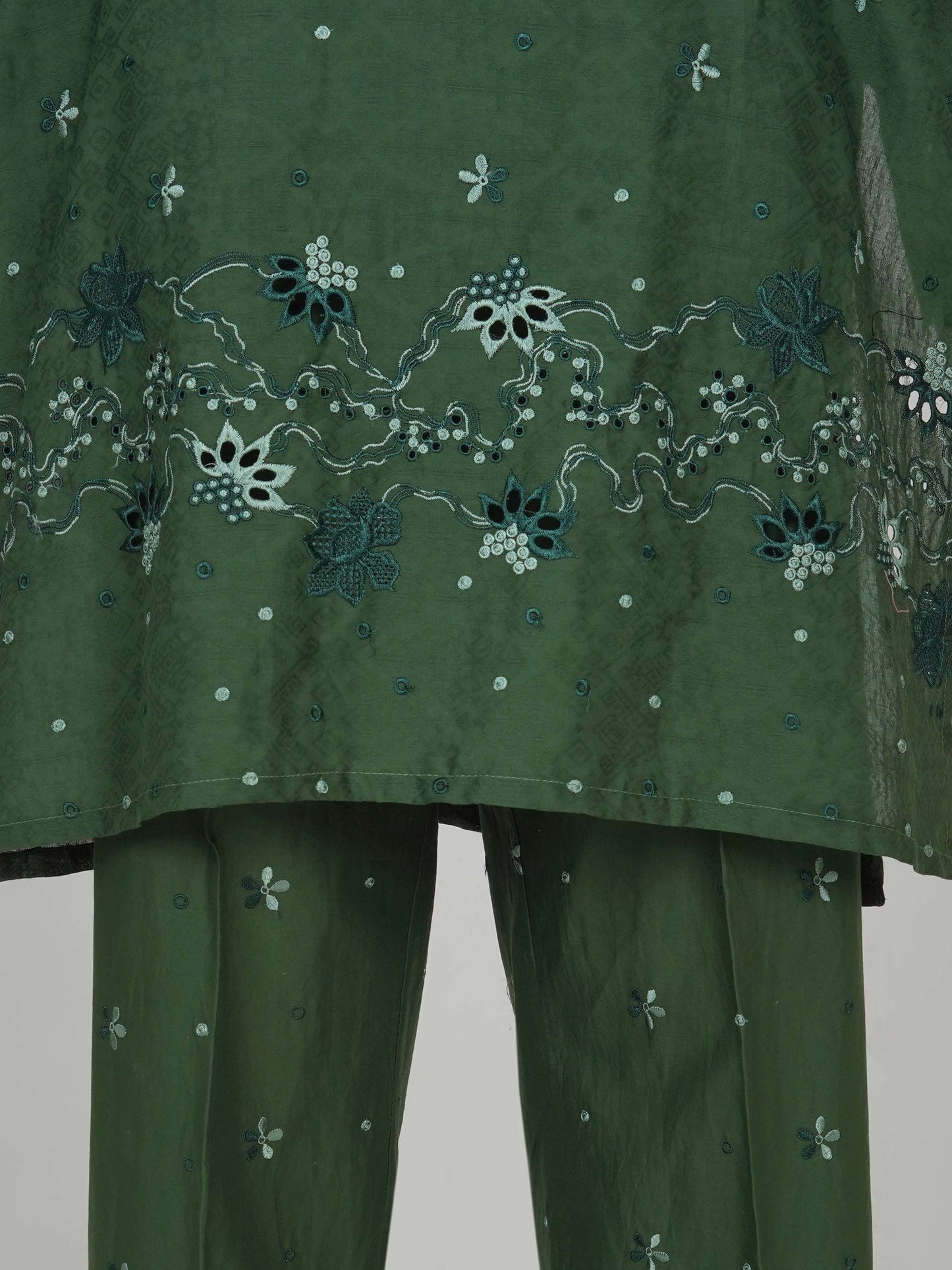 2 Piece Self Jacquard Suit- Embroidered (Pret)