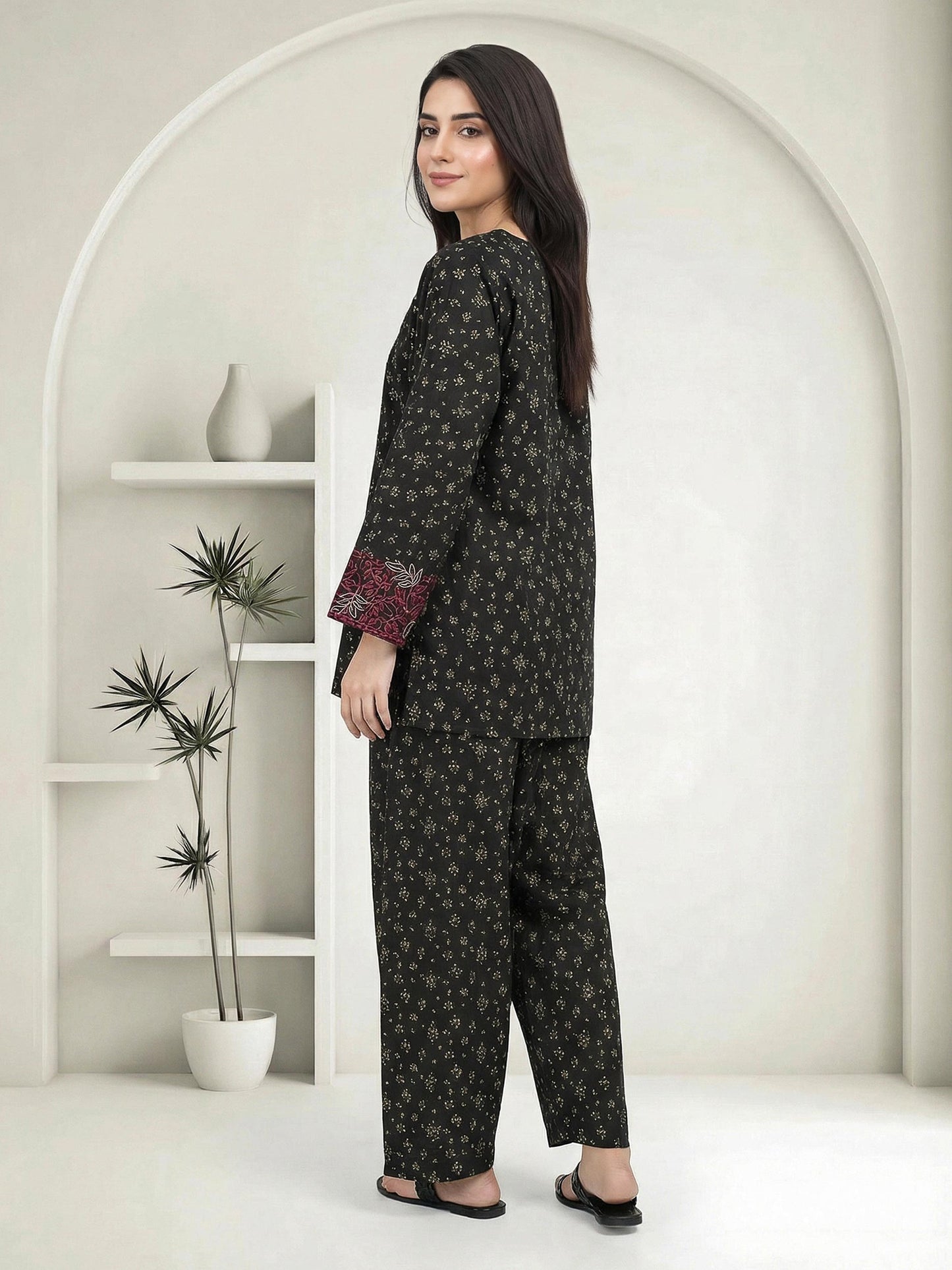 Silk Co-ord Set- Embroidered
