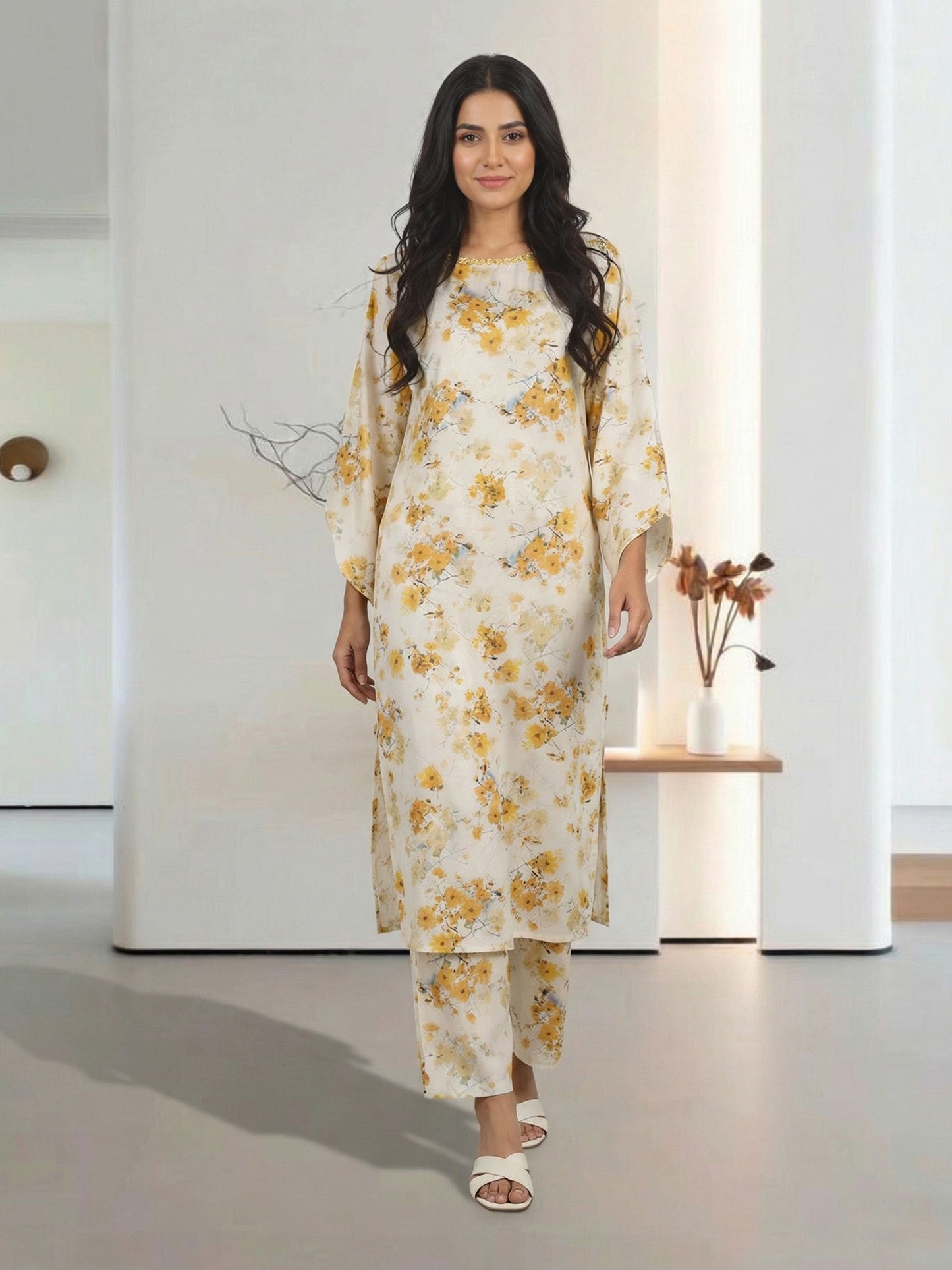 2 Piece Silk Suit- Embroidered (Pret)