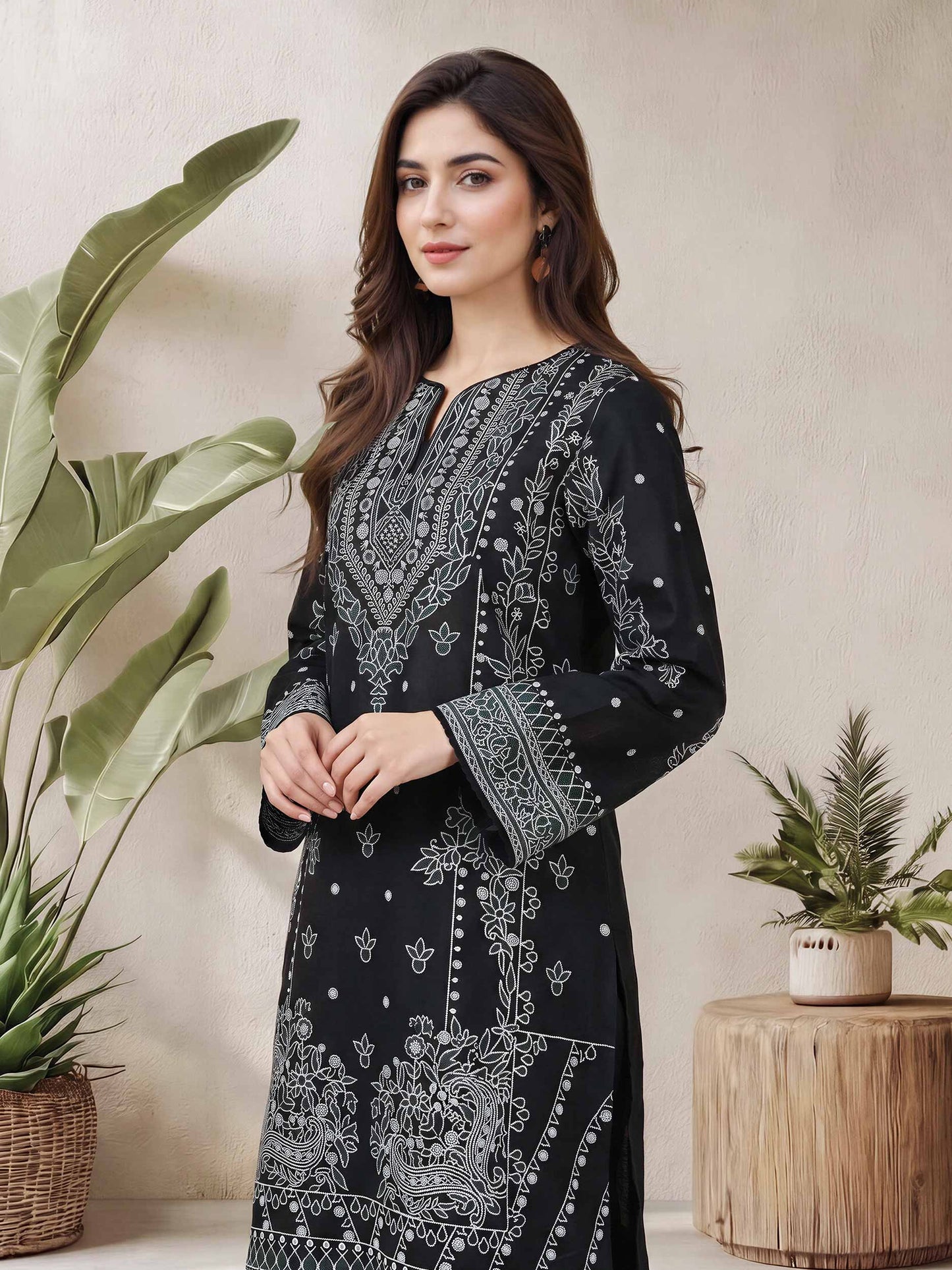 2 Piece Lawn Slub Suit (Pret)