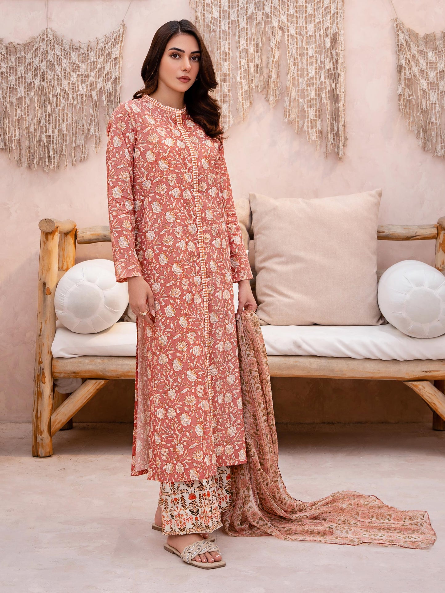 3 Piece Lawn Suit-Paste Print (Pret)