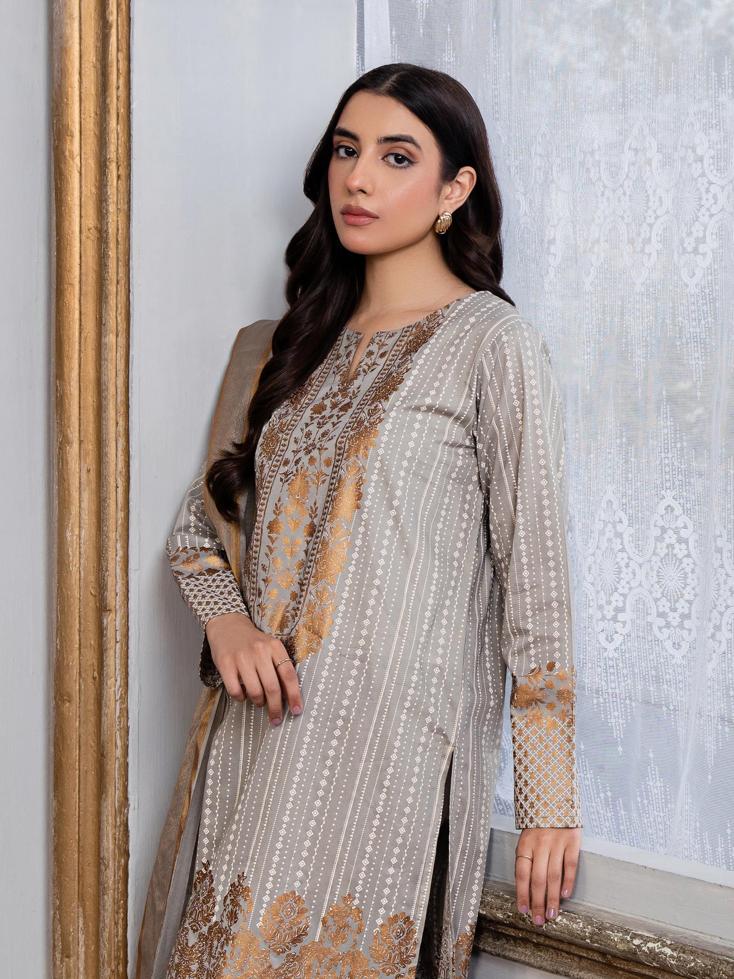 3 Piece Lawn Suit-Paste Print (Pret)