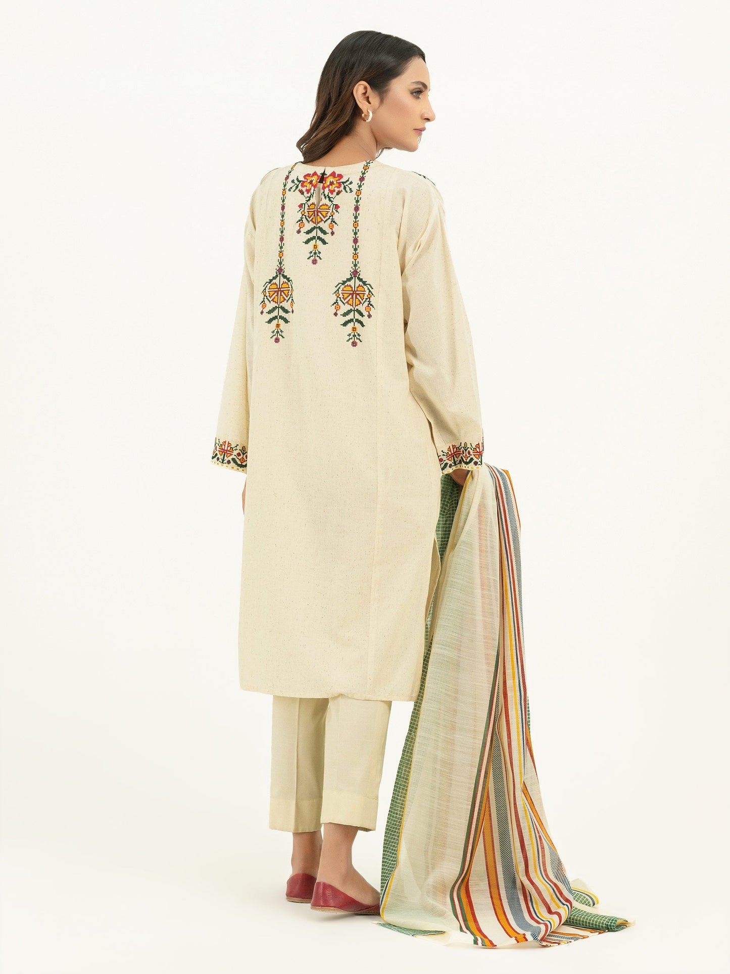 2 Piece Yarn Dyed Suit-Embroidered (Pret)