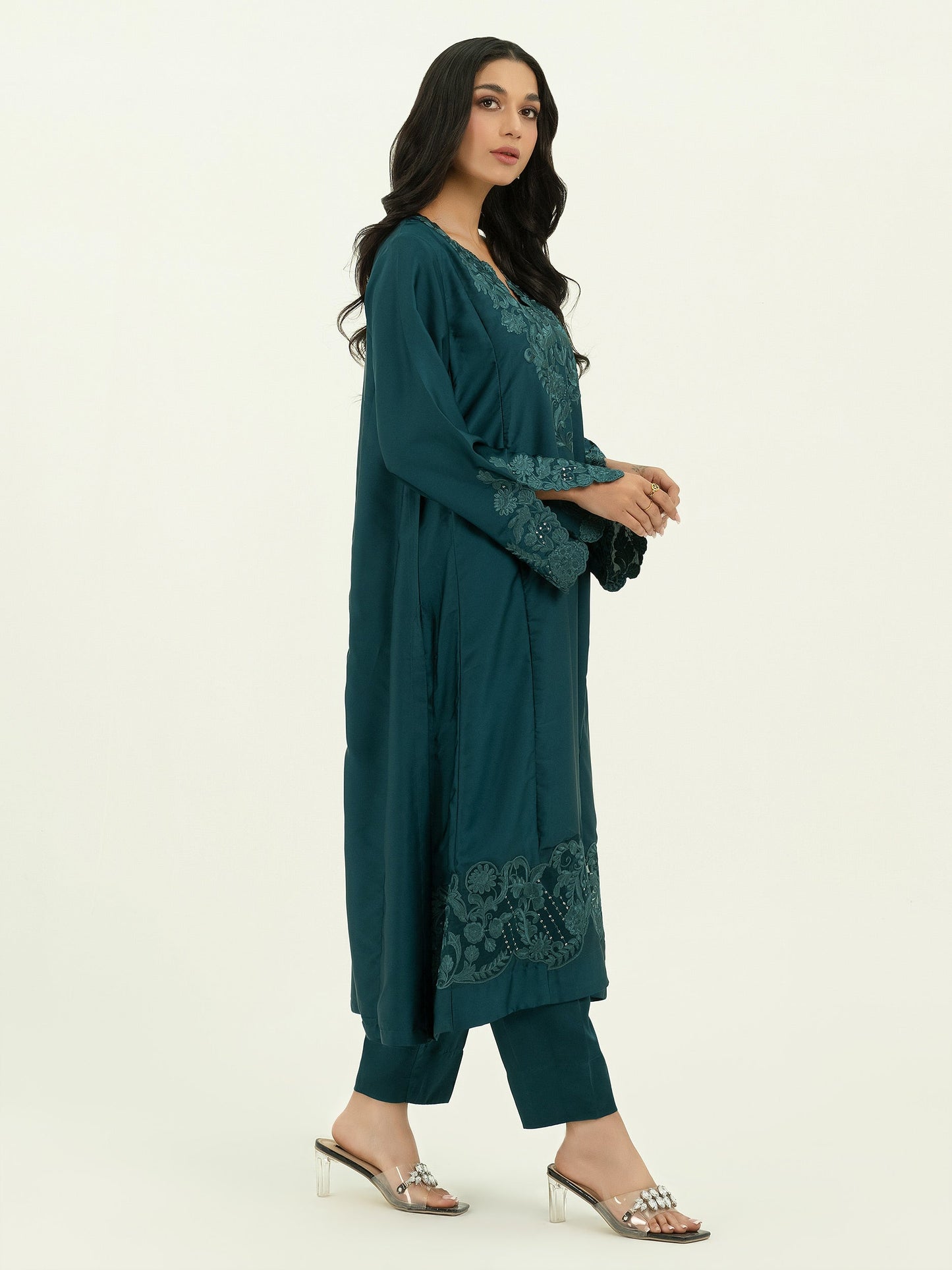 2 Piece Silk Suit-Embroidered (Pret)