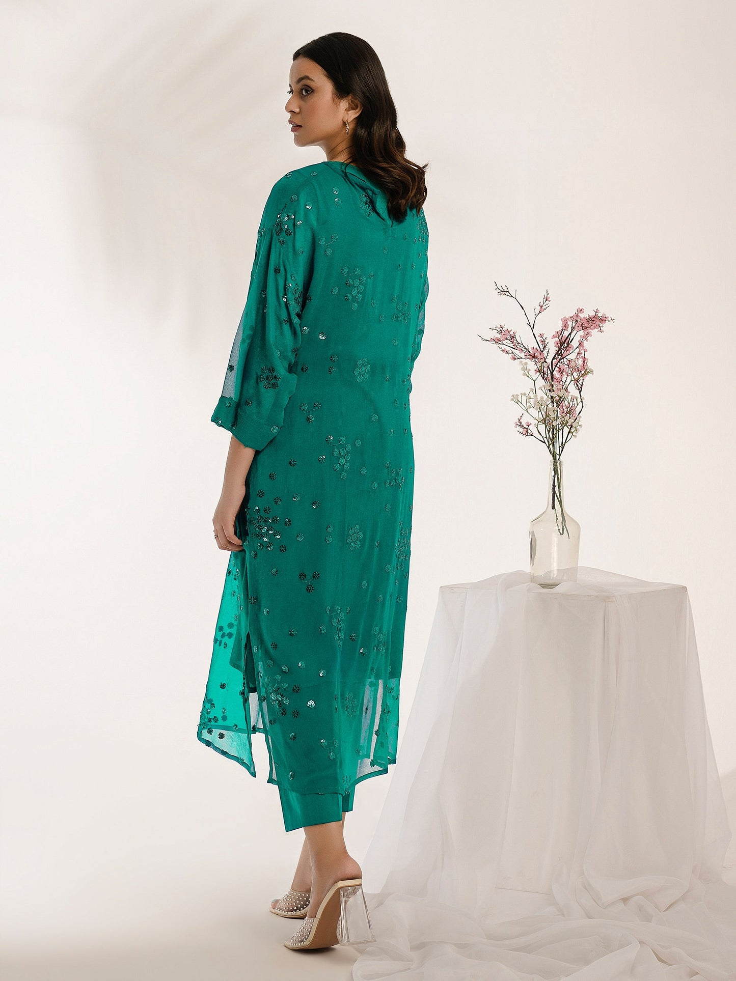 2 Piece Chiffon Suit-Embroidered (Pret)