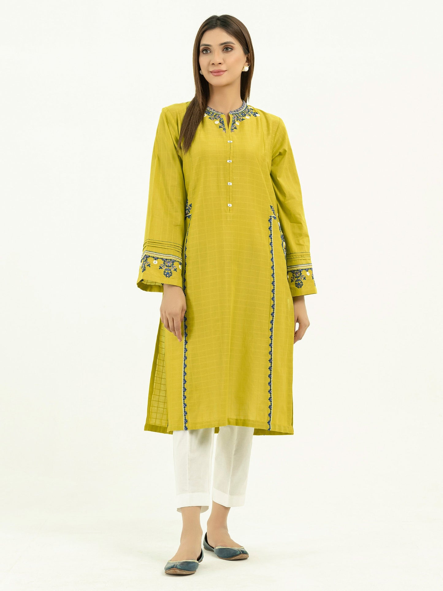 Texture Lawn Shirt-Embroidered (Pret)