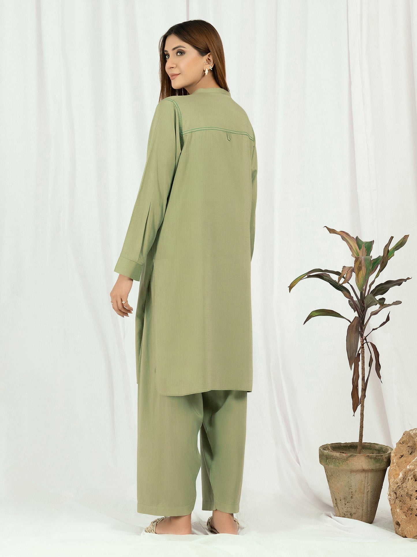 2 Piece Viscose Suit- Dyed (Pret)