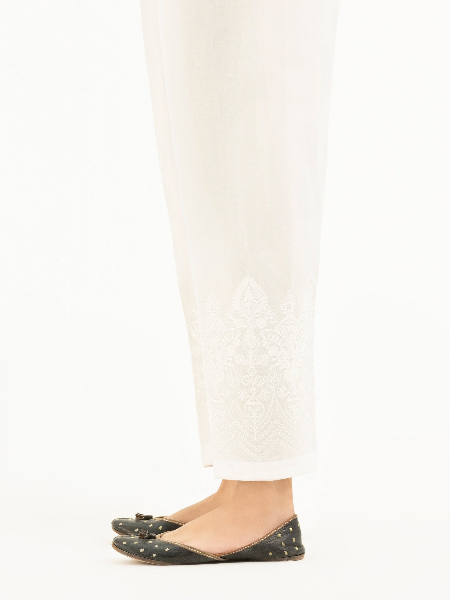 Embroidered Cambric Trousers(Pret)