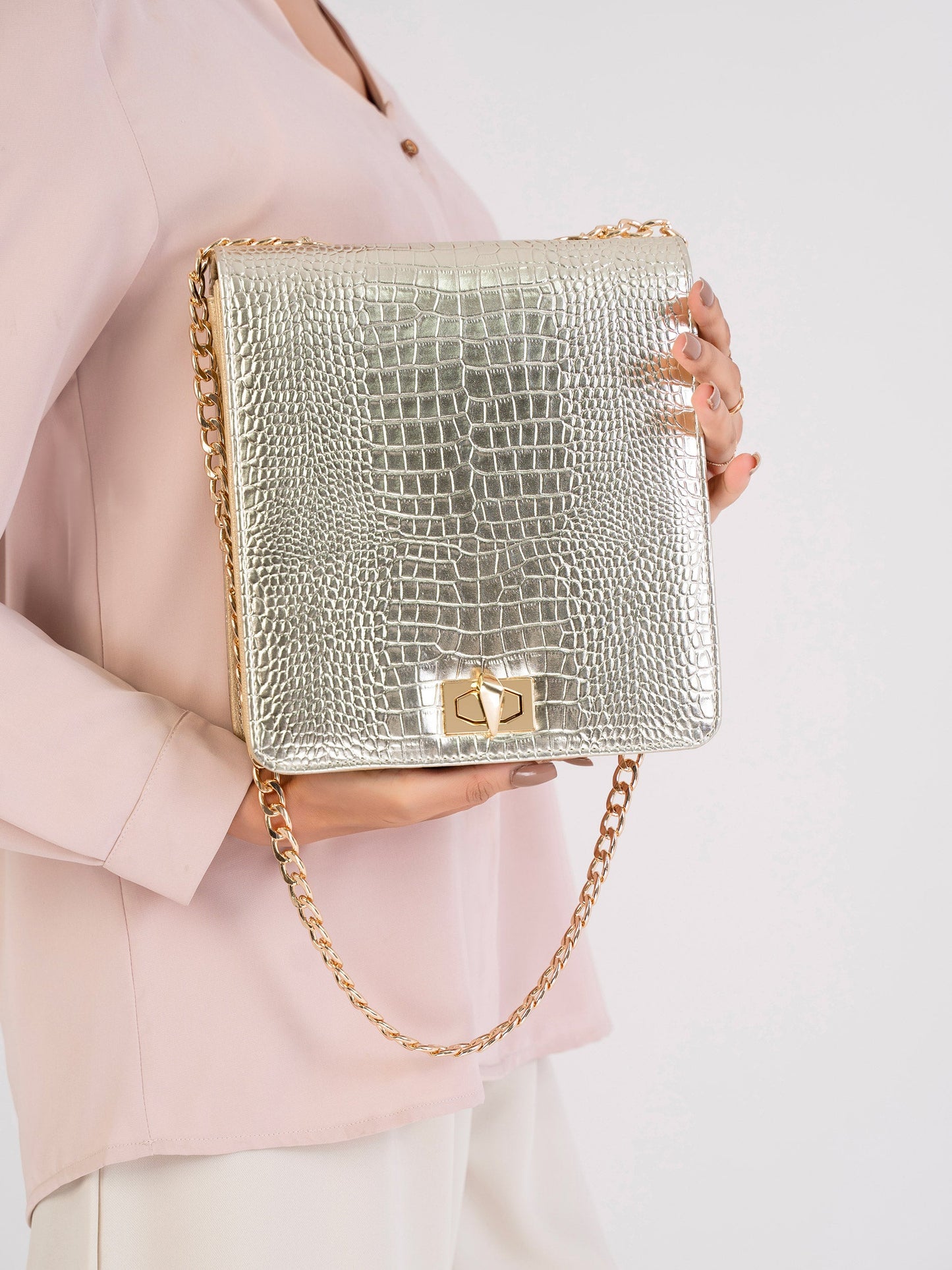 Croc Textured Clutch