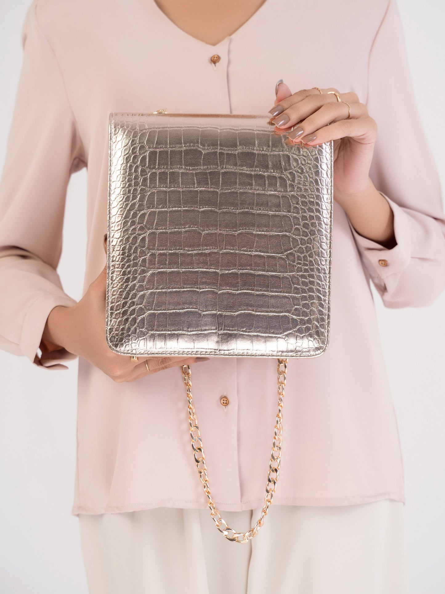 Croc Textured Clutch