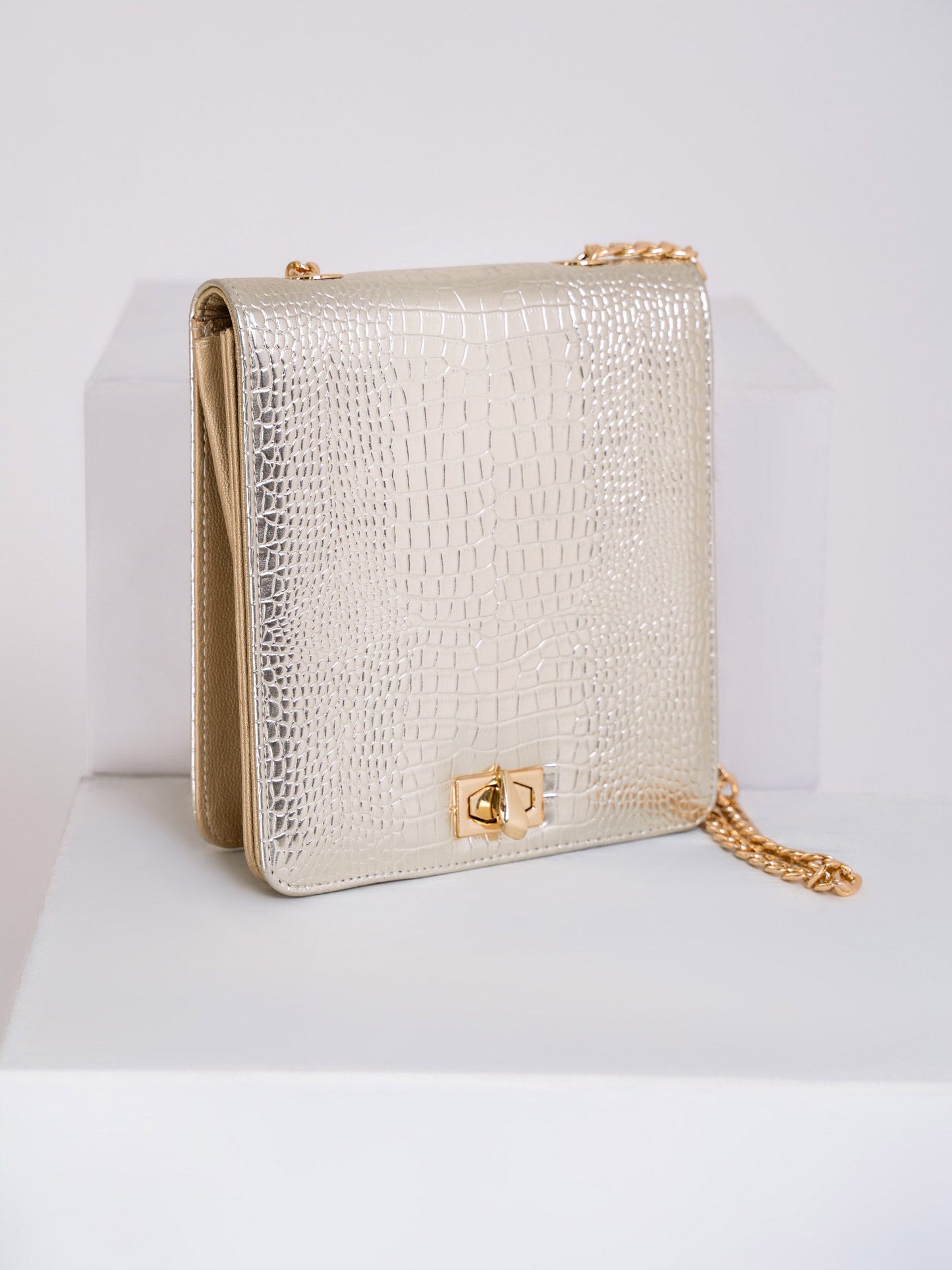 Croc Textured Clutch